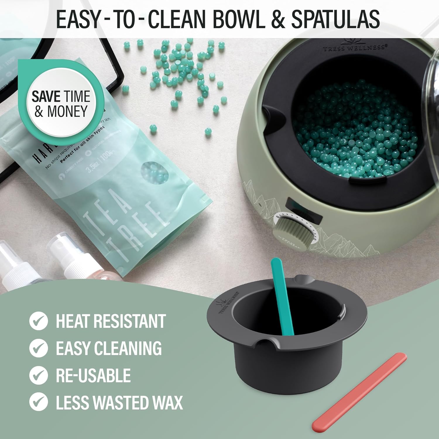 Tress Wellness Green Warmer Kit with Black Silicone Bowl