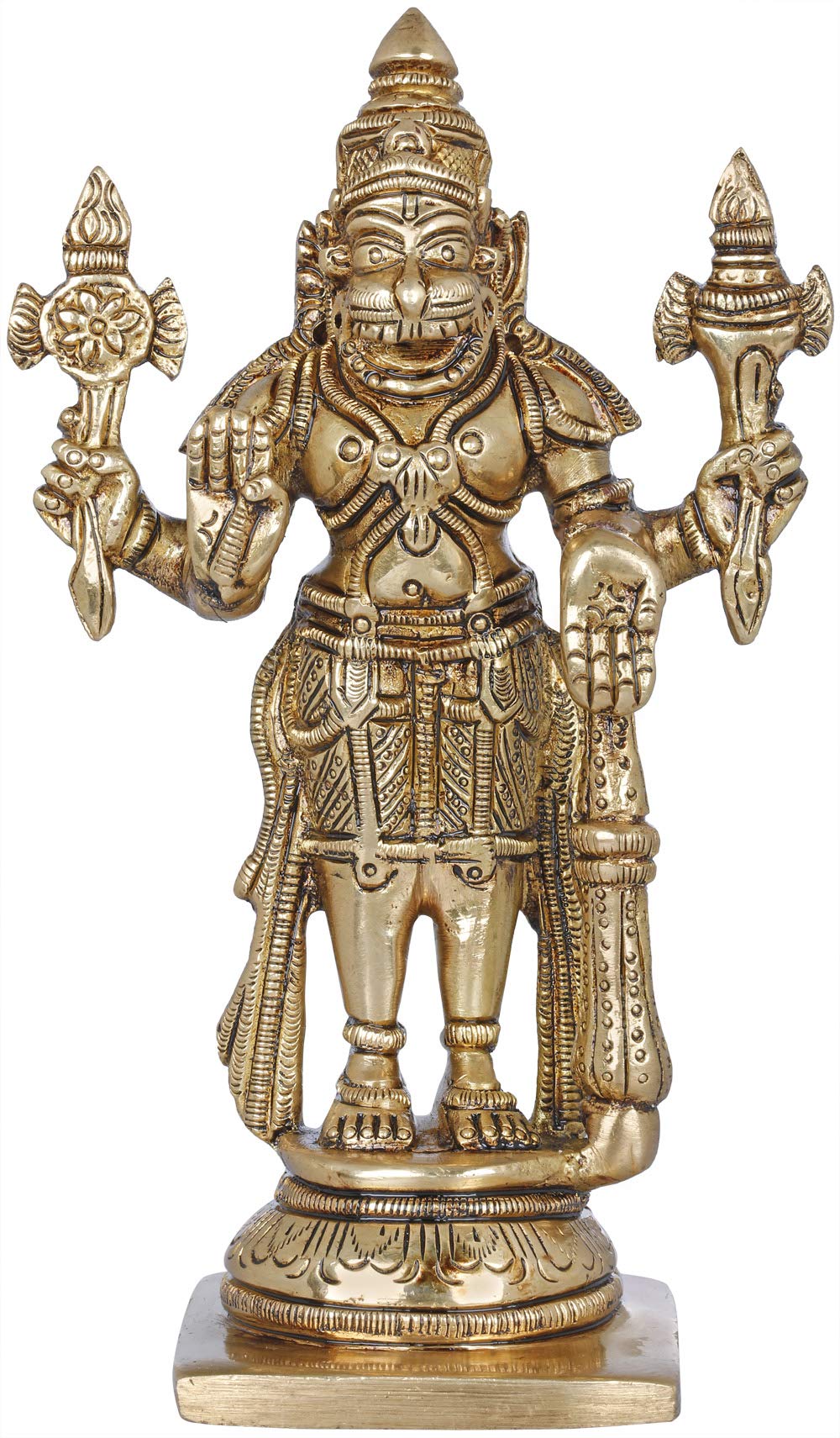 Statue de Vishnu Narasimha laiton contre les mauvaises énergies