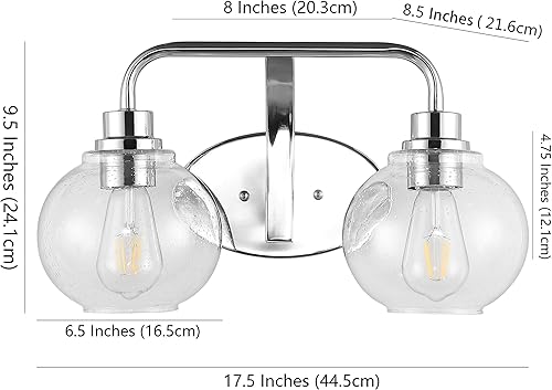 Miniatura 8 de Eyely EYL7529A Perry - Lámpara LED rústica de 36 pulgadas con 4 luces de hierro y vidrio sembrado, para entrada, vestíbulo, baño, pasillo,
