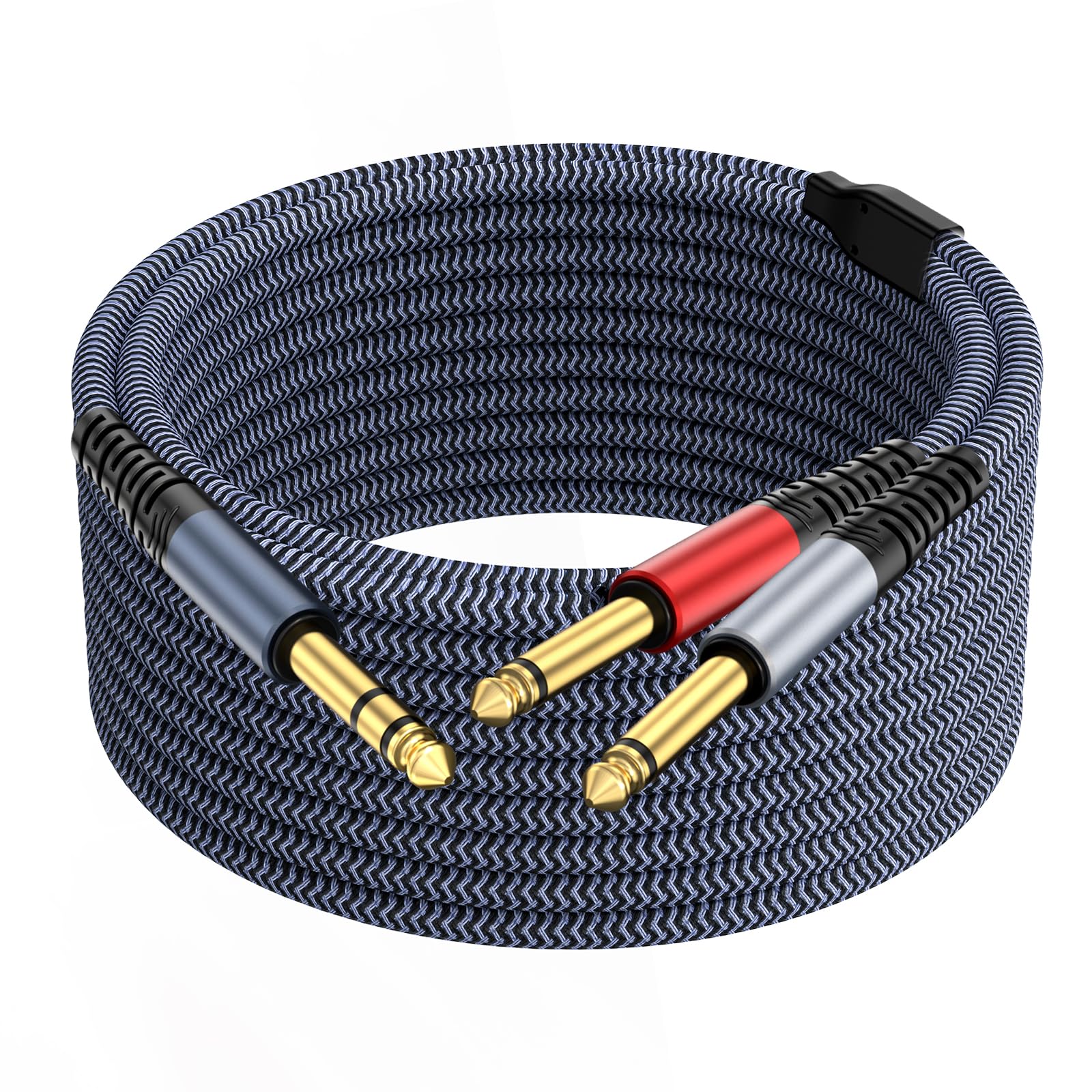 TAISUSAN 10ft 1/4 Stereo to Dual 1/4 Mono Y Cable for Amplifiers, Mixer, Guitar, Speaker and More