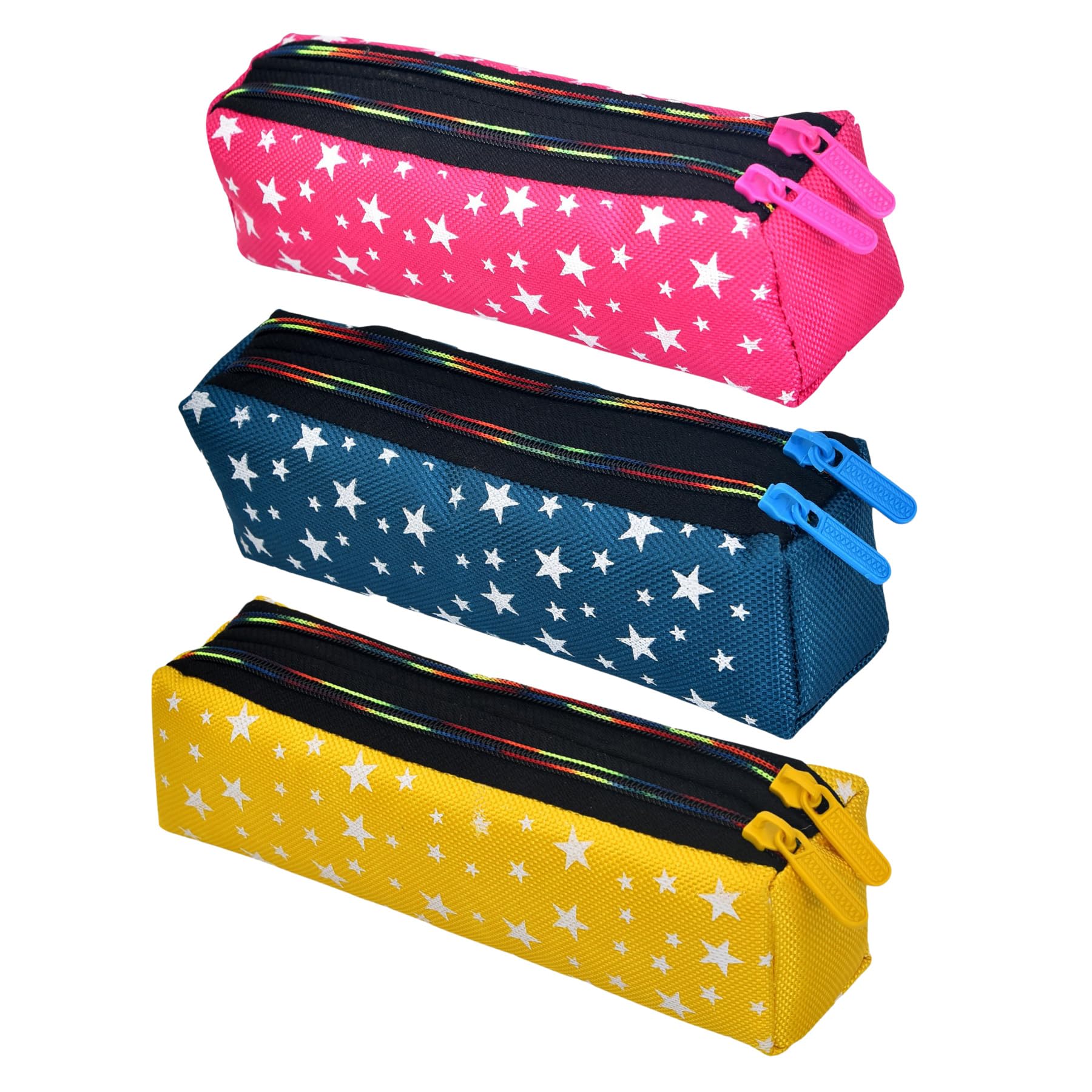 Kuber Industries Pencil Pouch | Rexine Stationary Pouch | 2 Zipper Pencil Utility Pouch | Pen-Pencil Box for Kids | Star Pencil Pouch | Pack of 3 | Multi (B0CWRNVFCL) Amazon Price History, Amazon Price Tracker