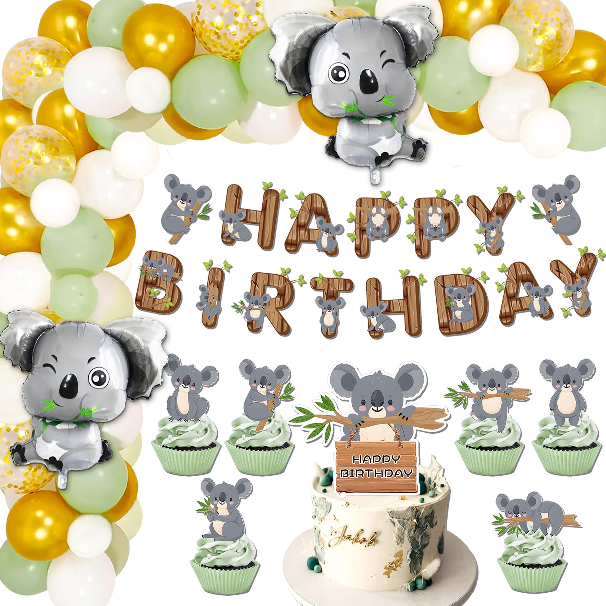 Koala Birthday Decoration Koala Balloon Jungle Birthday Banner Jungle Birthday Decoration