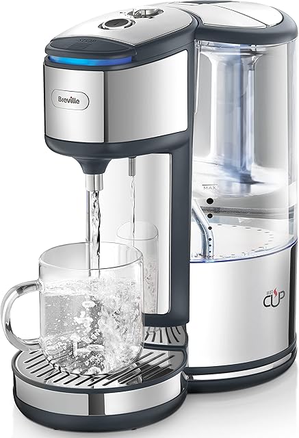 Breville BRITA HotCup Hot Water Dispenser | With integrated water filter | 3kW Fast Boil & Variable Dispense | 1.8L | Energy-efficient use | Stainless Steel [VKJ367]