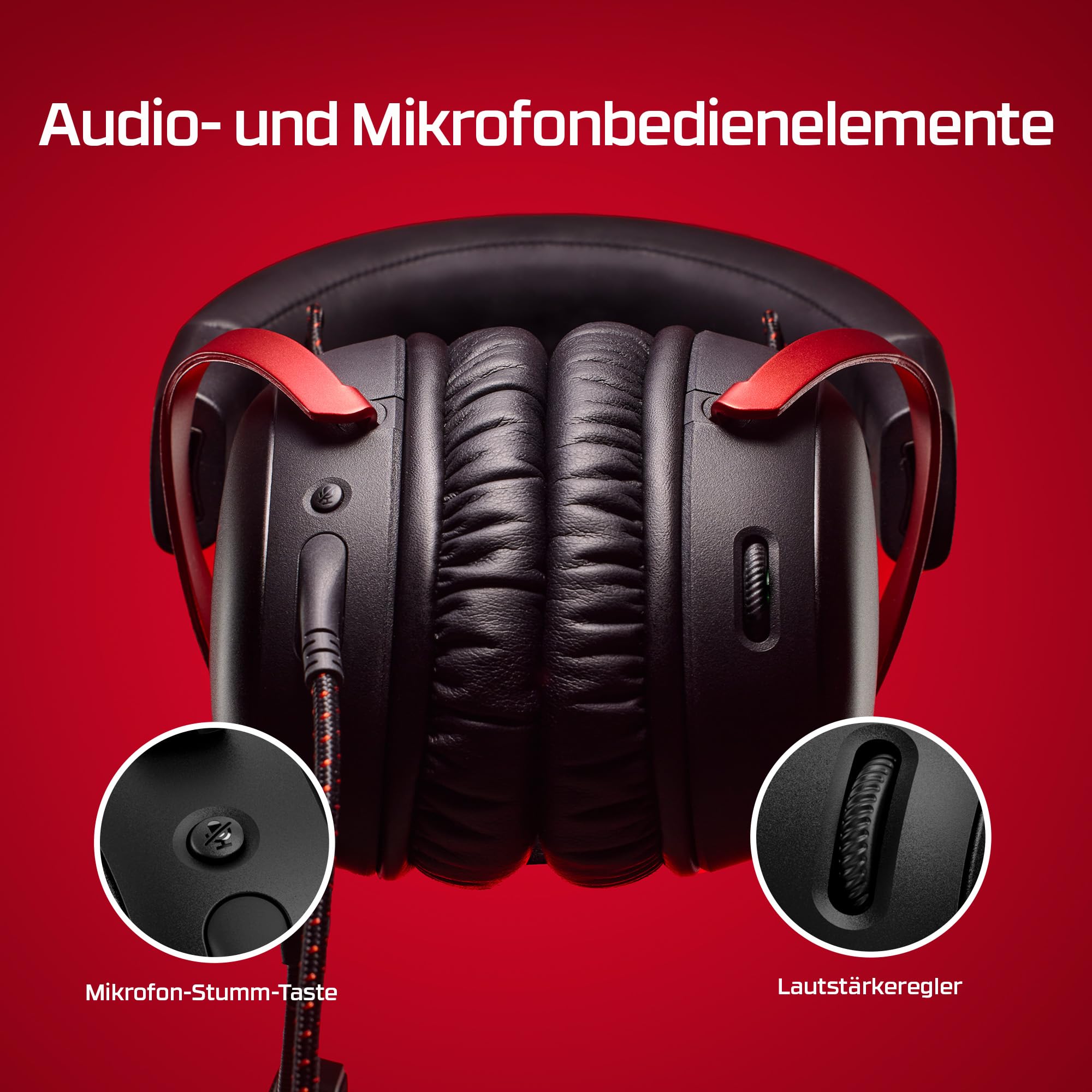 HyperX Cloud III Gaming-Headset Kabelgebunden 53-mm-Treiber Memory Foam DTS Noise-Cancelling Mikrofon USB-C USB-A 3,5mm PC PS5 PS4 Xbox Switch Mac Schwarz Rot