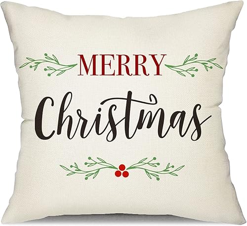 Miniatura 1 de DFXSZ Fundas de almohada de Feliz Navidad fundas de almohada lumbar fundas de almohada para exteriores 18 x 18 pulgadas para decoración del hogar