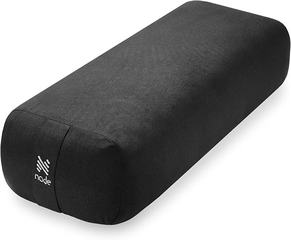 Node Fitness Yoga Meditation Cushion, 25 x 12 Rectangular Bolster with Organic Cotton Cover