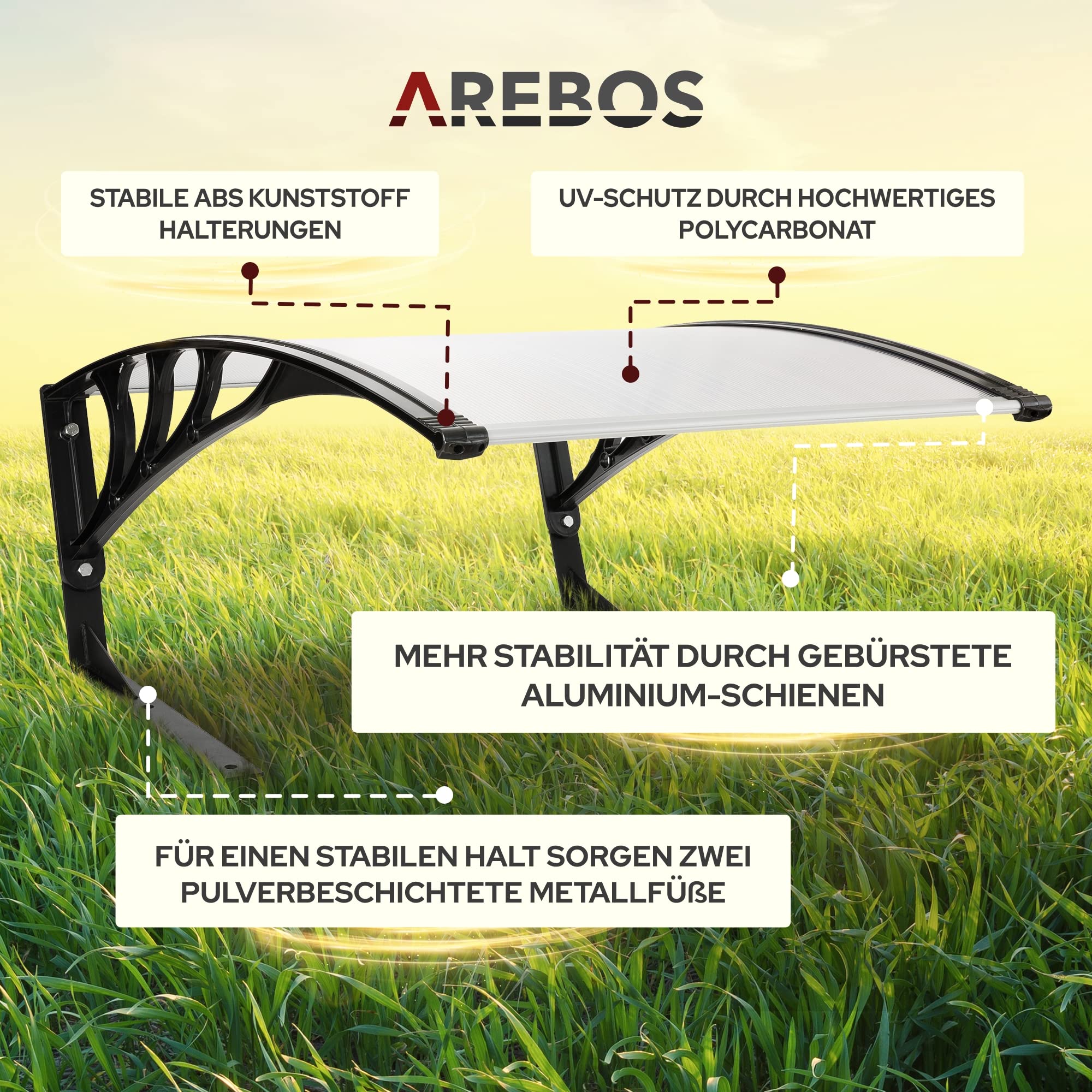 Arebos Mähroboter Garage | Rasenmäher Rasenroboter Automower | Carport 102 x 79 x 46 cm | Witterungsbeständig + UV-Schutz | mit Metallfüßen | Überdachung | inkl. Montagematerial