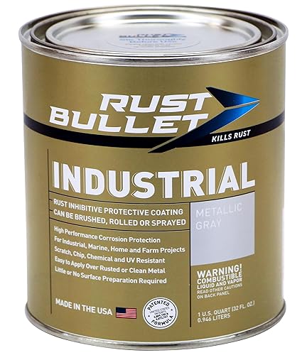 Miniatura 12 de RUST BULLET Industrial – Gris metálico – 1 galón – Revestimiento preventivo de óxido para proyectos industriales, marinos, domésticos y agrícolas