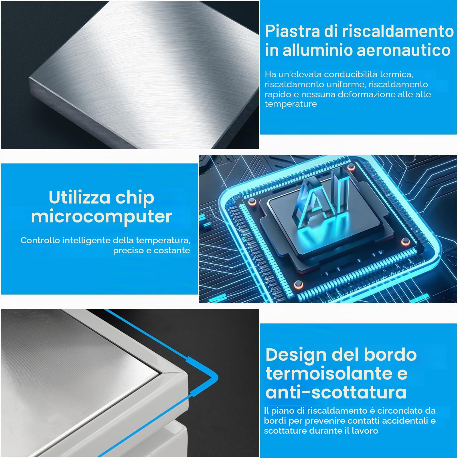 Stazione di riscaldamento PCB, 550 W, piastra a LED, | microcomputer, Rework Heater Lab, stazione preriscaldamento per SMD
