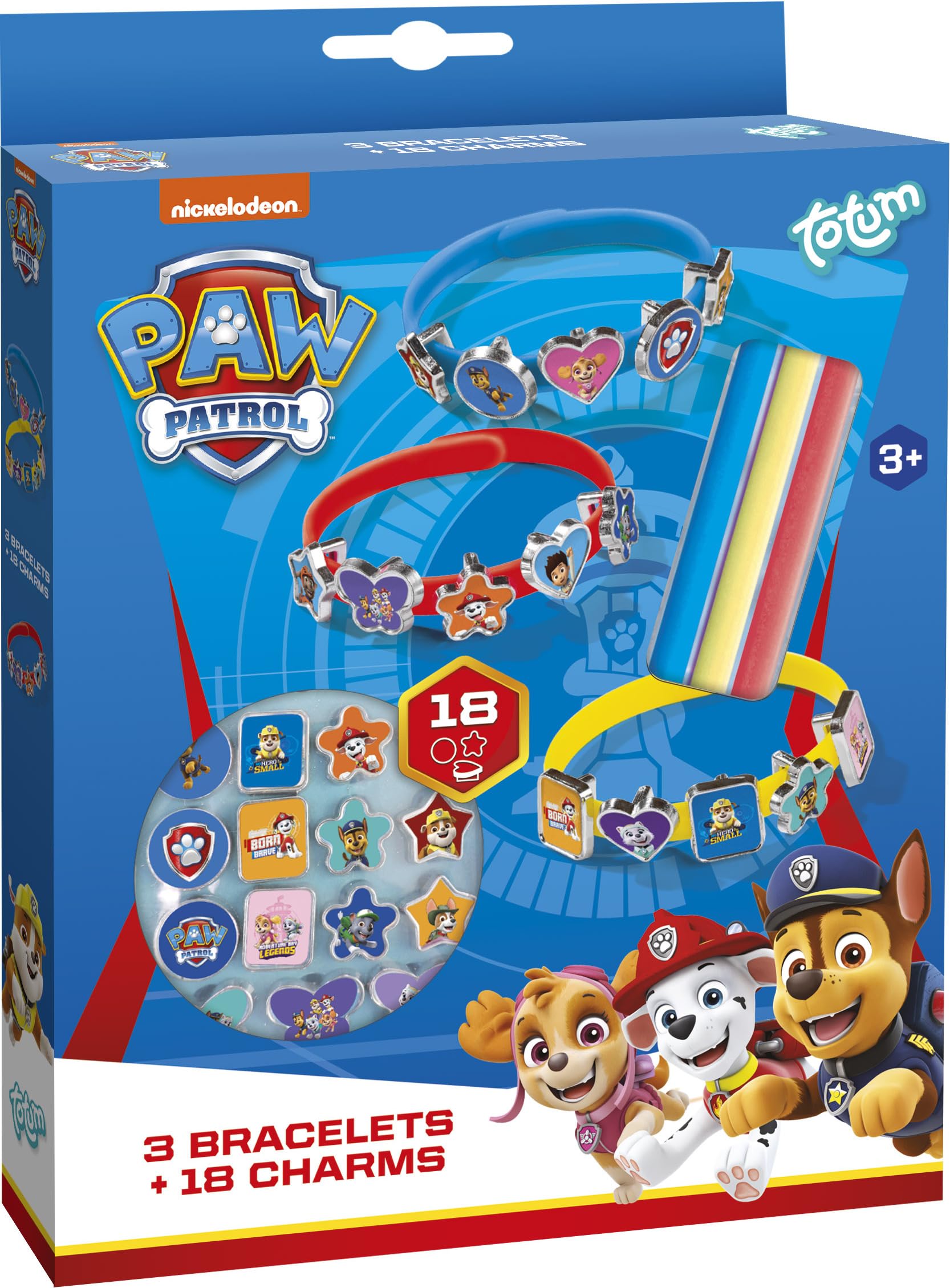 Paw Patrol Bracelets and Charms Kit - Make 3 Bracelets - Includes 18 Metal Charms - Ages 3+