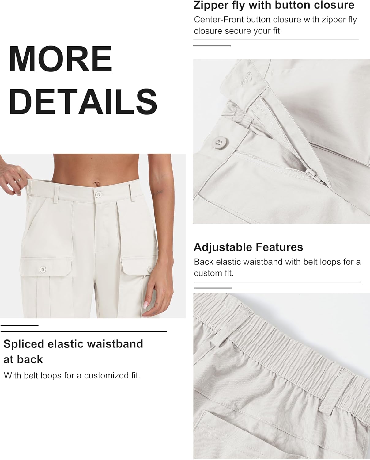 MoFiz Women's Cotton Bermuda Cargo Shorts 7" Casual Summer Elastic Waist Hiking Shorts with 6 Pockets - Image 5