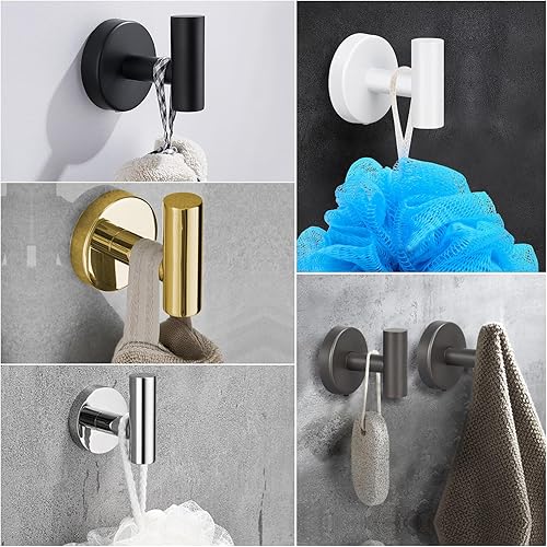 Miniatura 9 de Ganchos para toallas, paquete de 248 ganchos para bata, gancho para abrigo de baño montado en la pared, ganchos de baño de acero inoxidable SUS304,