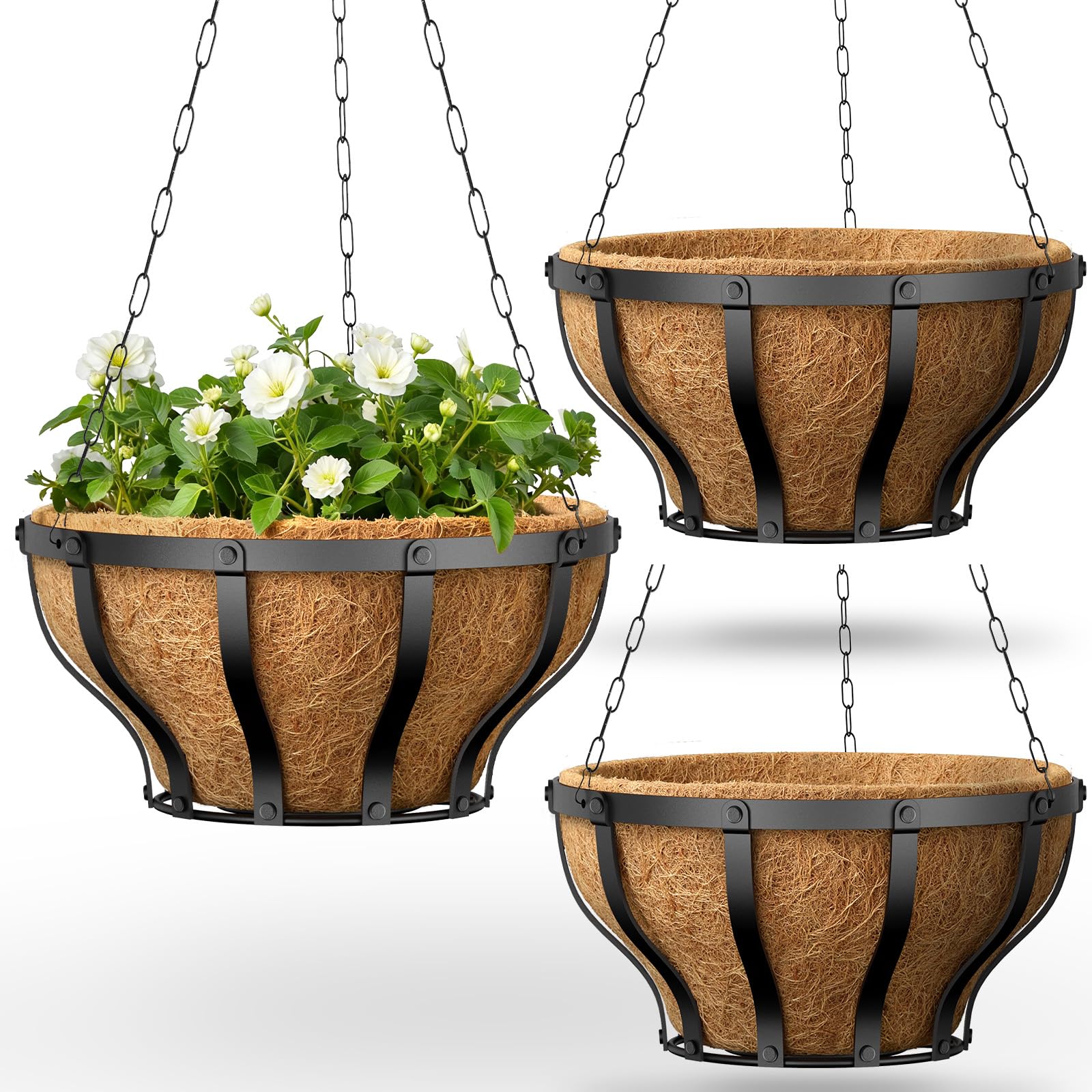 VOXOR Wrought Iron Hanging Baskets
