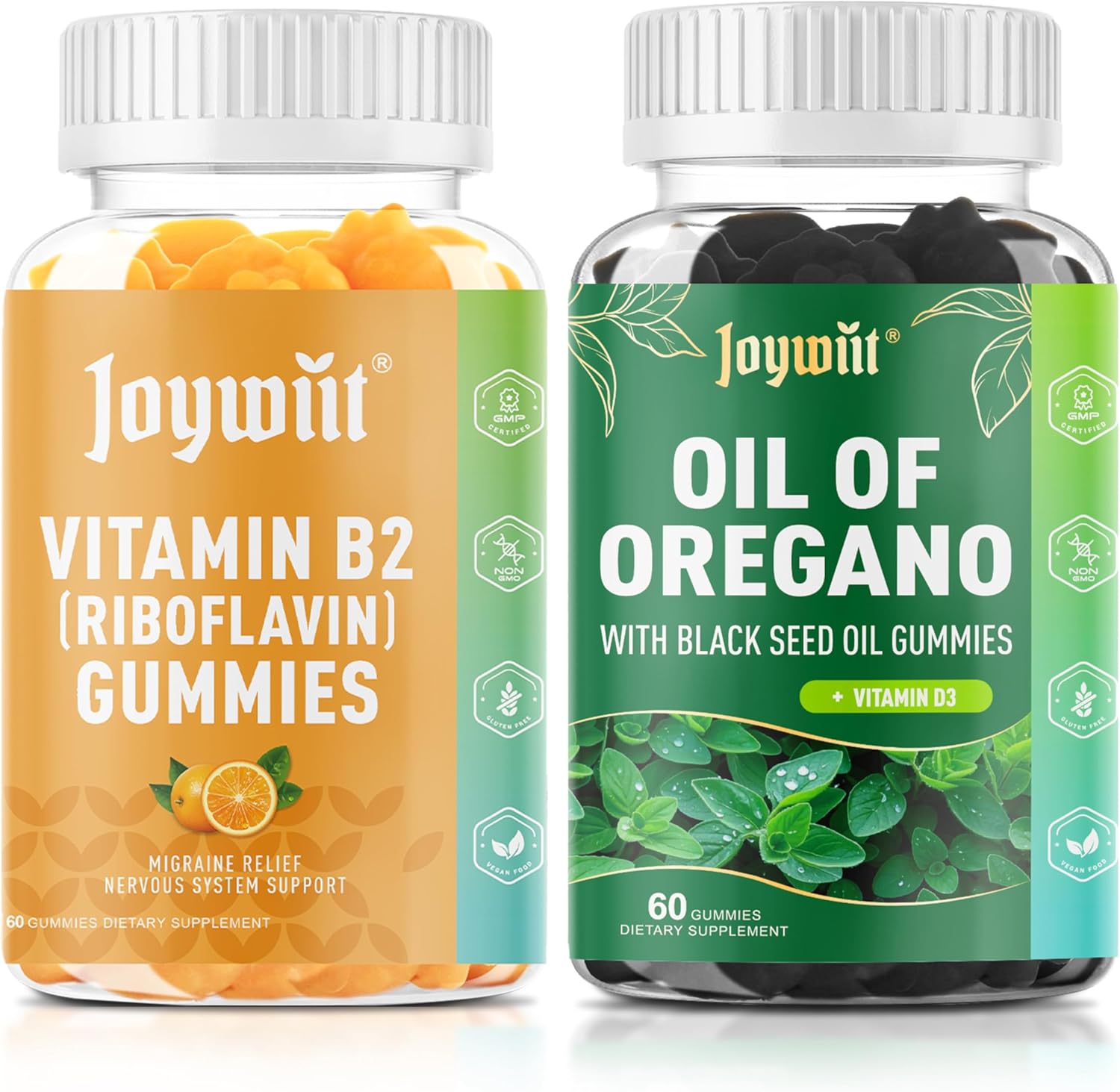 Vitamin B2 Gummies and Oil of Oregano with Black Seed Oil Gummies