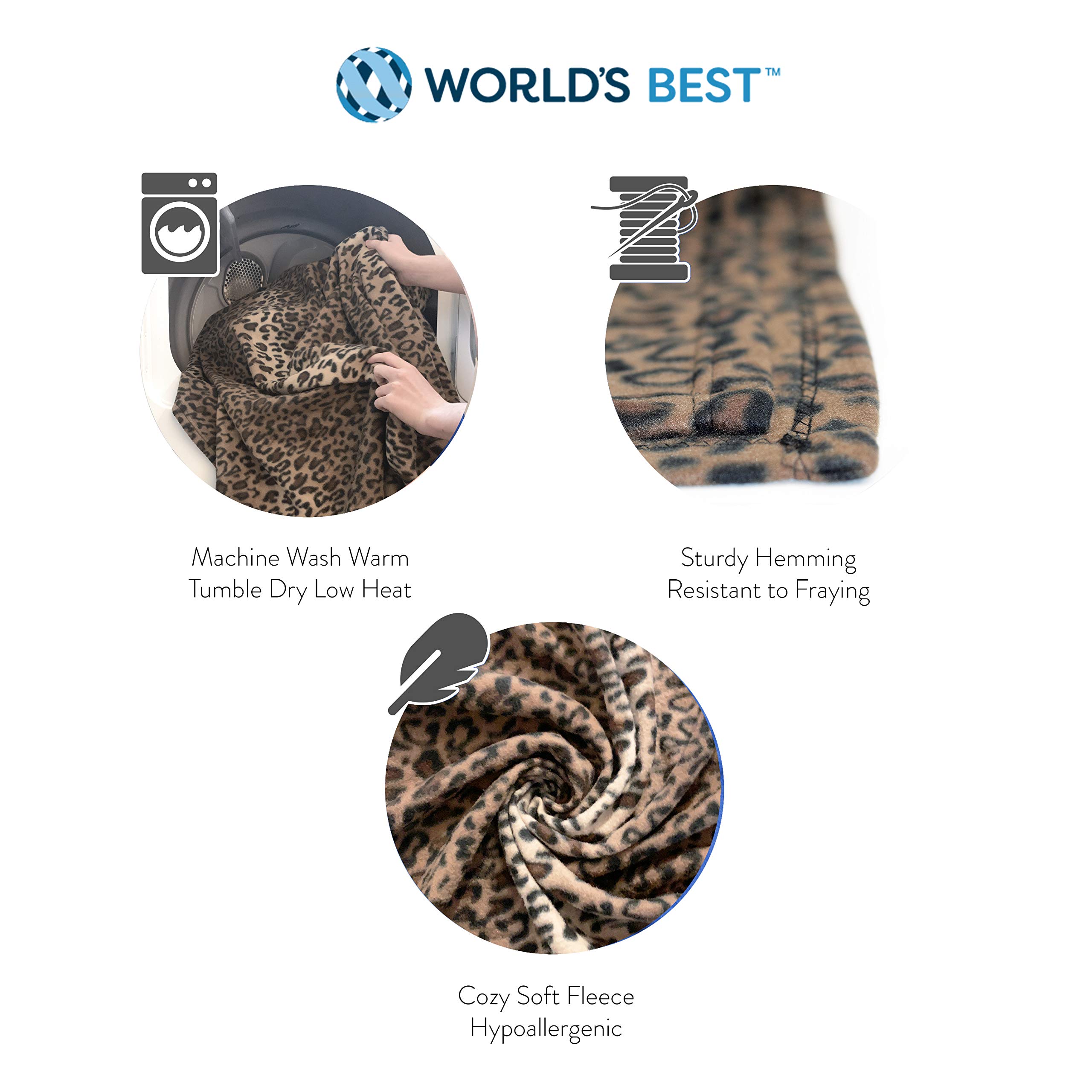 World's Best CozySoft Microfleece Travel Blanket, 50 x 60 Inch