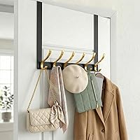 Vista 17 de Ganchos para colgar sobre la puerta, colgador de puerta resistente, gran toallero para colocar sobre la puerta con 12 ganchos, resistente y fácil