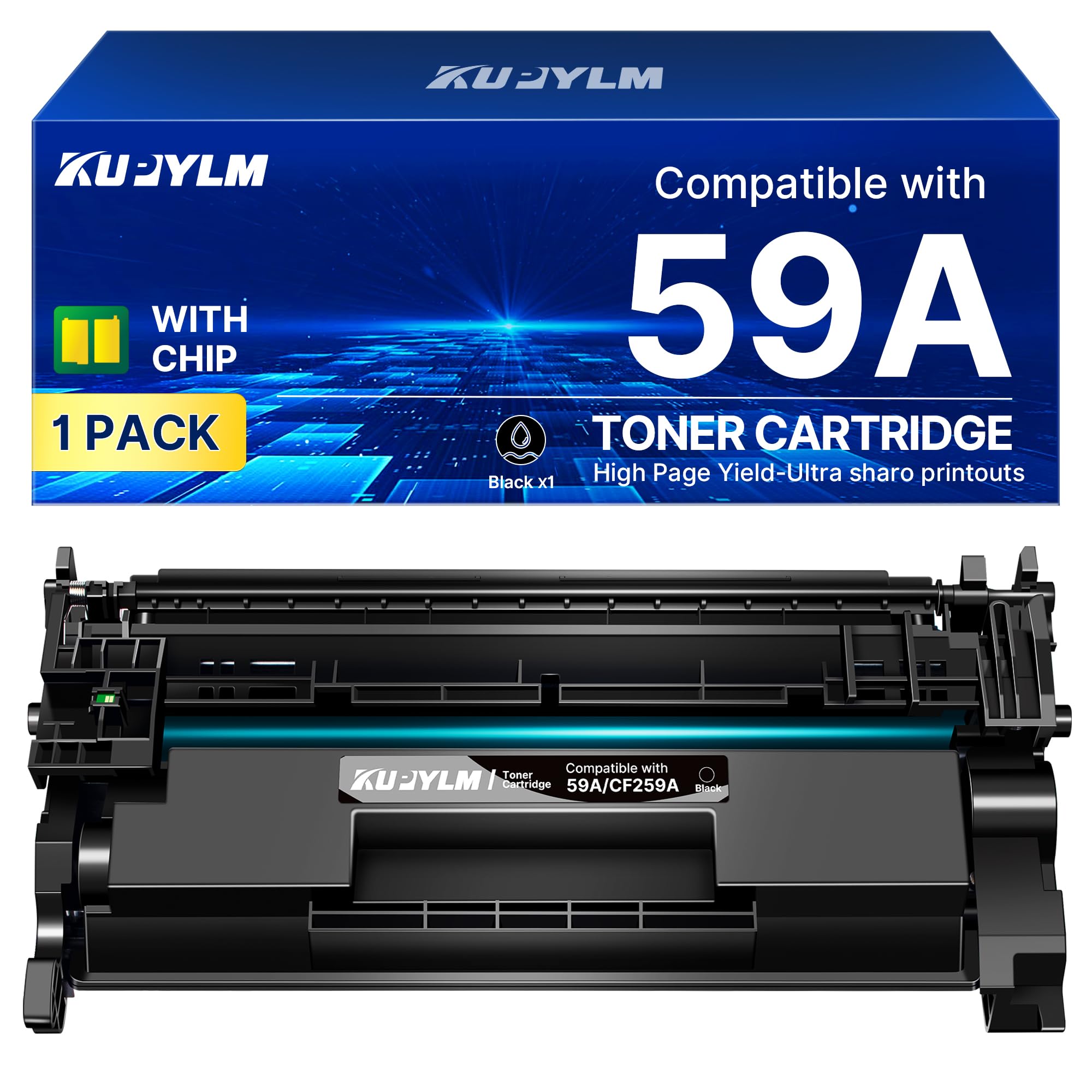 59A CF259A Compatible pour HP 59A 59X pour HP LaserJet Pro M404dw M428fdn | Compatible pour HP LaserJet Pro M304 M404 M428 M404dn M404dw MFP M428fdw M428dw M428fdn M428 M428m M304 M304a M404n (1 Noir)
