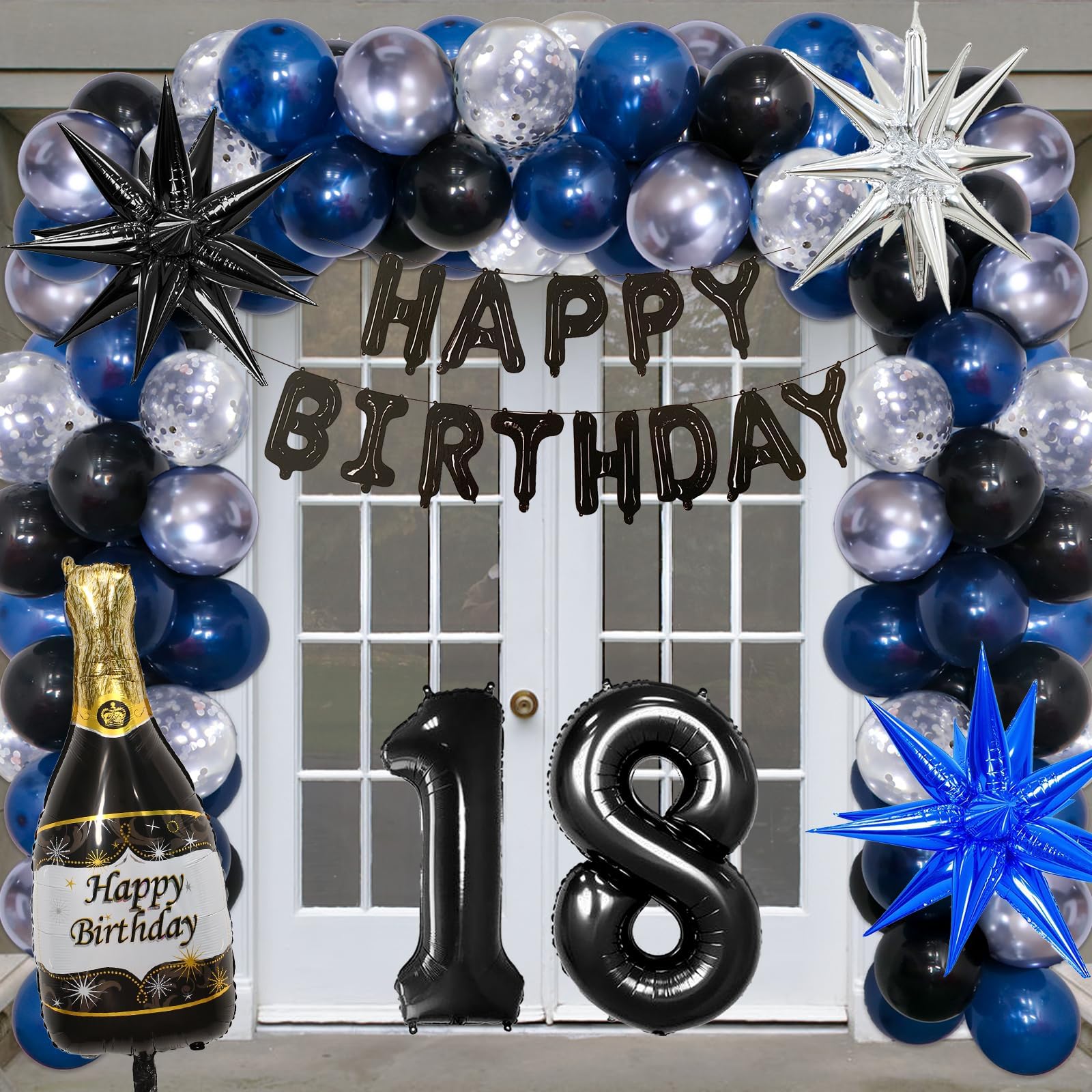 Set Decorazioni 18° Compleanno Ragazza - 42 Pezzi Con Palloncini Oro Rosa E Nero, Banner, Ghirlanda E Cake Topper - 4