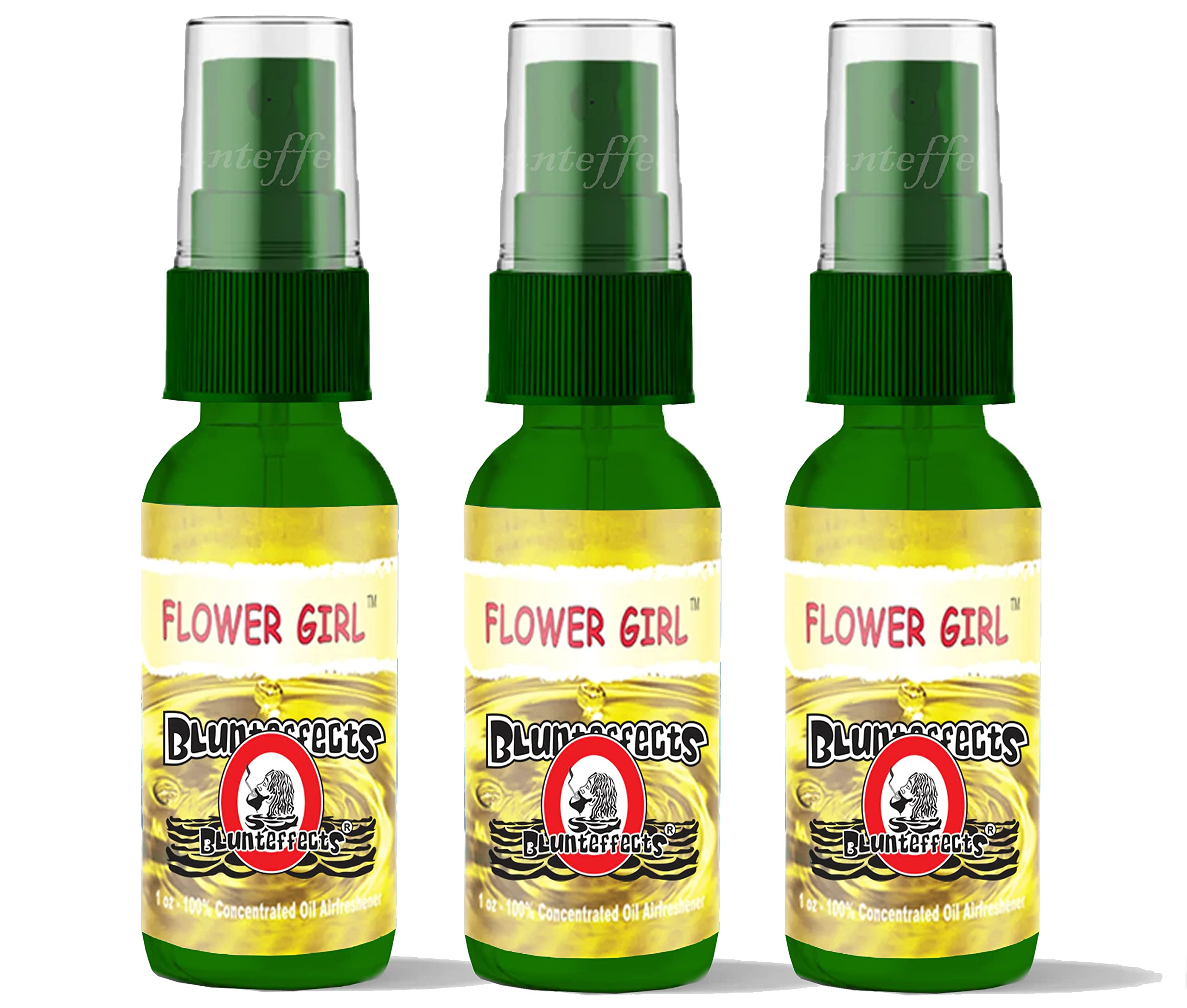 Blunteffects Blunt Effects 100% concentrated Air Freshener Car/Home Oder Neutralizing Spray (3 Pack) [Choose The Scent] (Flower Girl)