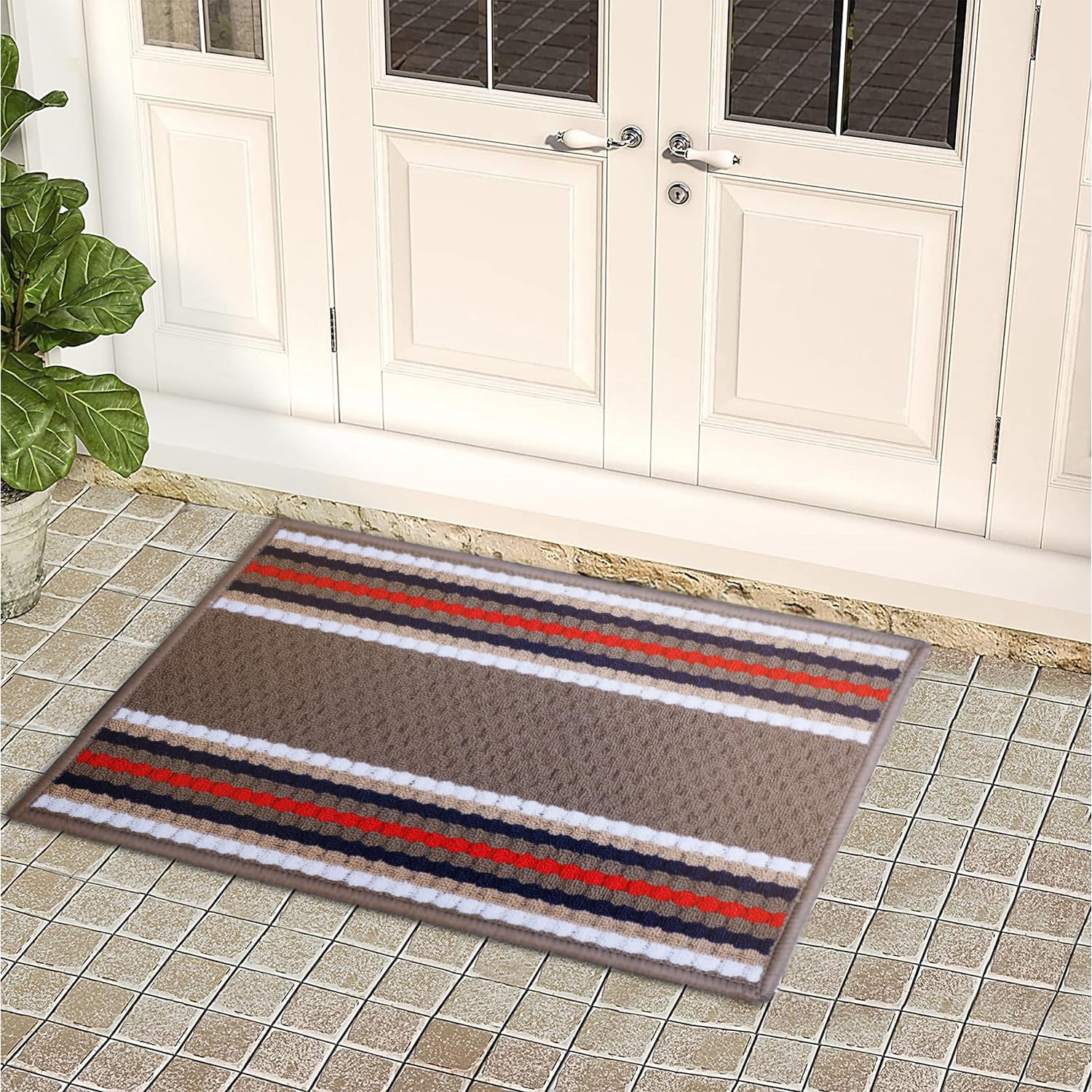 Status Contract Anti Slip Front Monsoon Doormat (38x58cm)| Living Room Rug for Entrance Door|Polypropylene Floor Mat for Home|Essential Small Rug for Office, Bedroom & Kitchen| - Beige, Rectangular (B0D6C2QQ3Y) Amazon Price History, Amazon Price Tracker