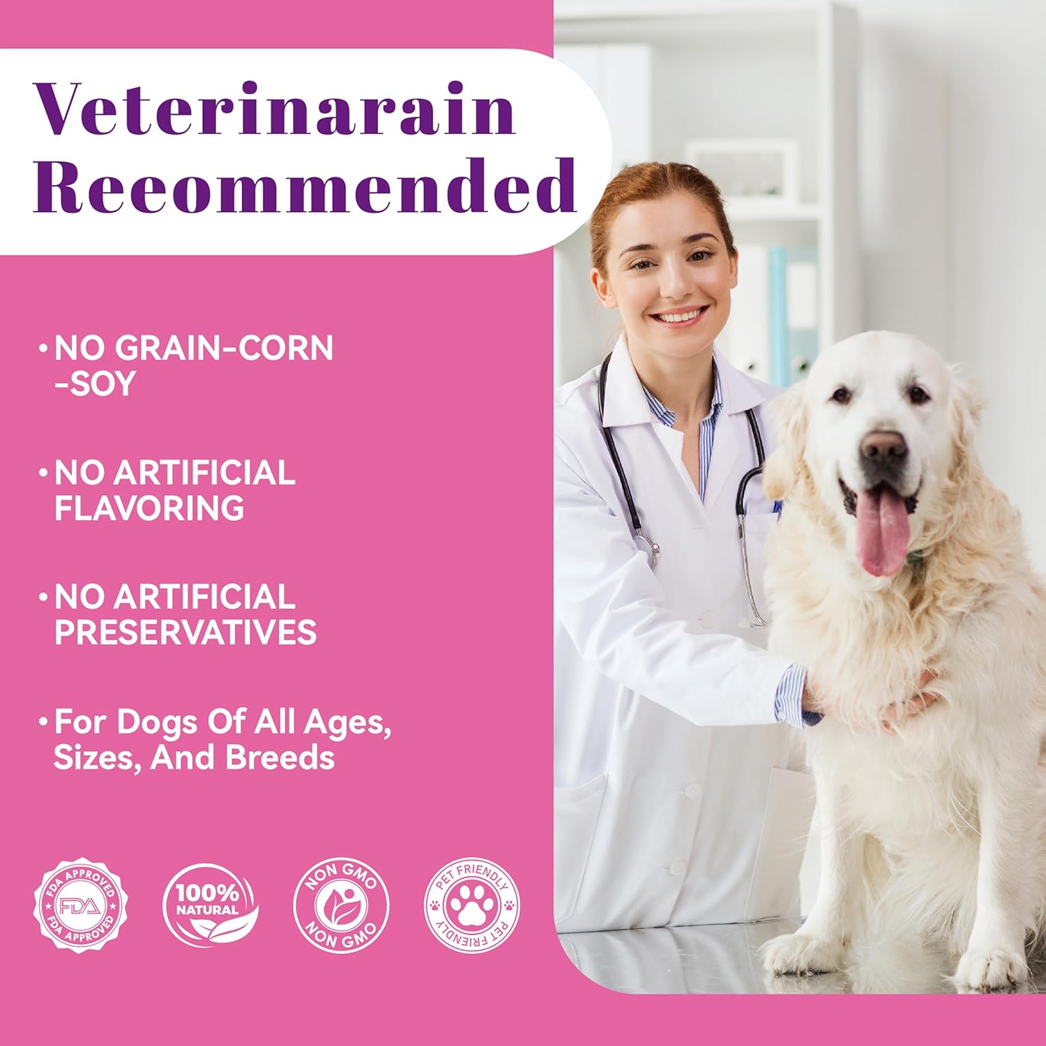 Glucosamine for Dogs Hip and Joint Support Supplement Chews, Chondroitin Joint Care for Dogs, Pain and Inflammation Relief with MSM, Turmeric, Vitamin C, Omega 3 -Chicken Flavor,for All Breeds-150 Ct
