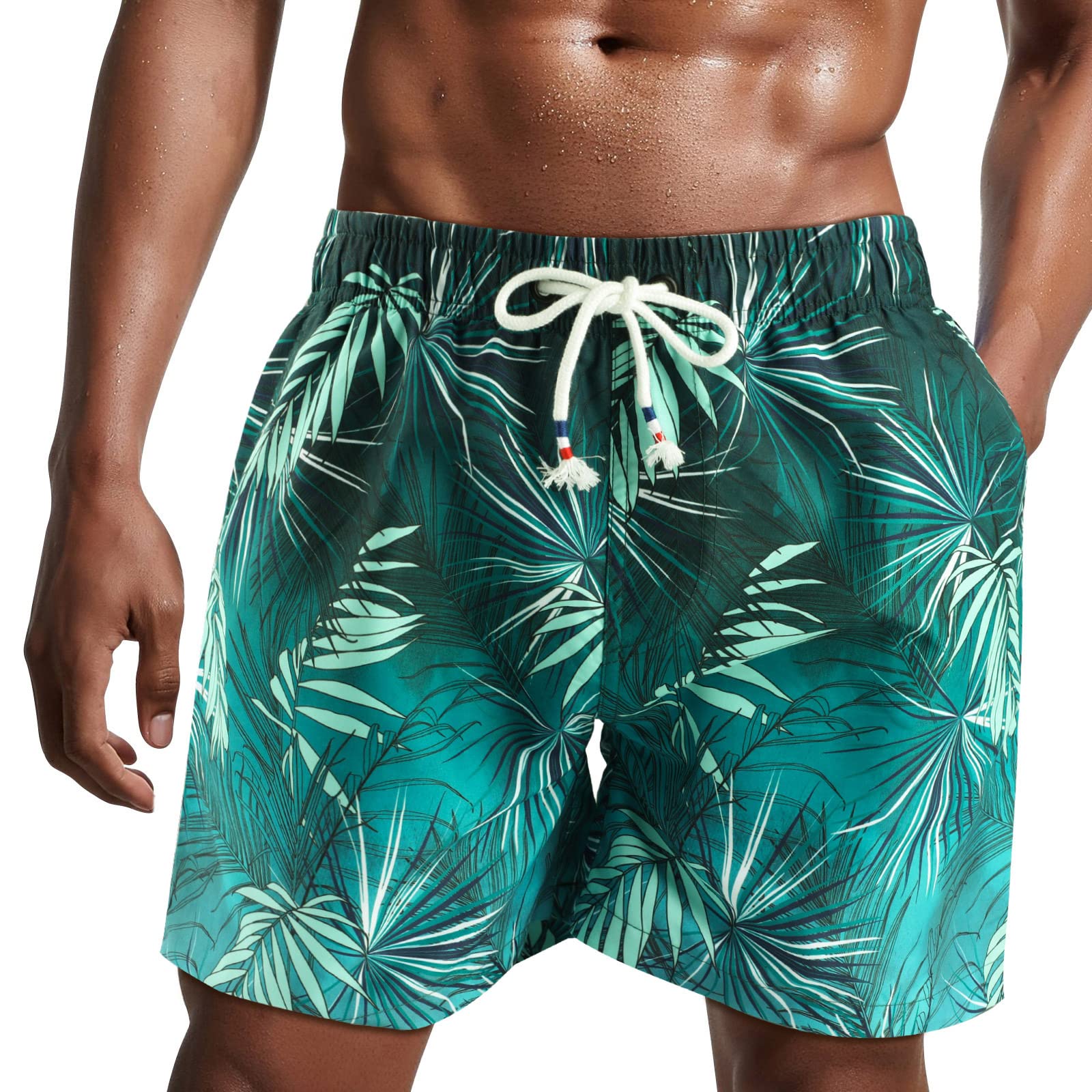 Danfiki Pantaloncini Costume da Bagno Uomo Asciugatura Veloce Calzoncini da Beach Costume da Bagno Fodera Rete con Taschino e Coulisse Trunks