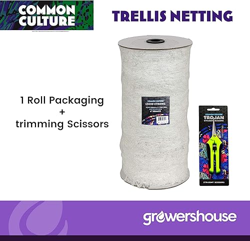 Miniatura 2 de Rollo de malla suave de nailon enrejado a granel, red de jardín resistente de 6.5 x 350 pies para plantas + tijeras de corte de cultivo común