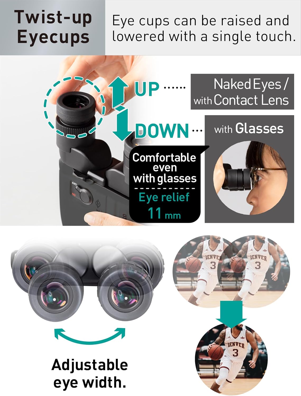 Kenko Image Stabilization Binocular VC Smart Compact Black 12x21, Full-Multi Coating, Water&Oil-Repellent Coating, for Concerts, Outdoors, Bird Watching, and Star Gazing 351917
