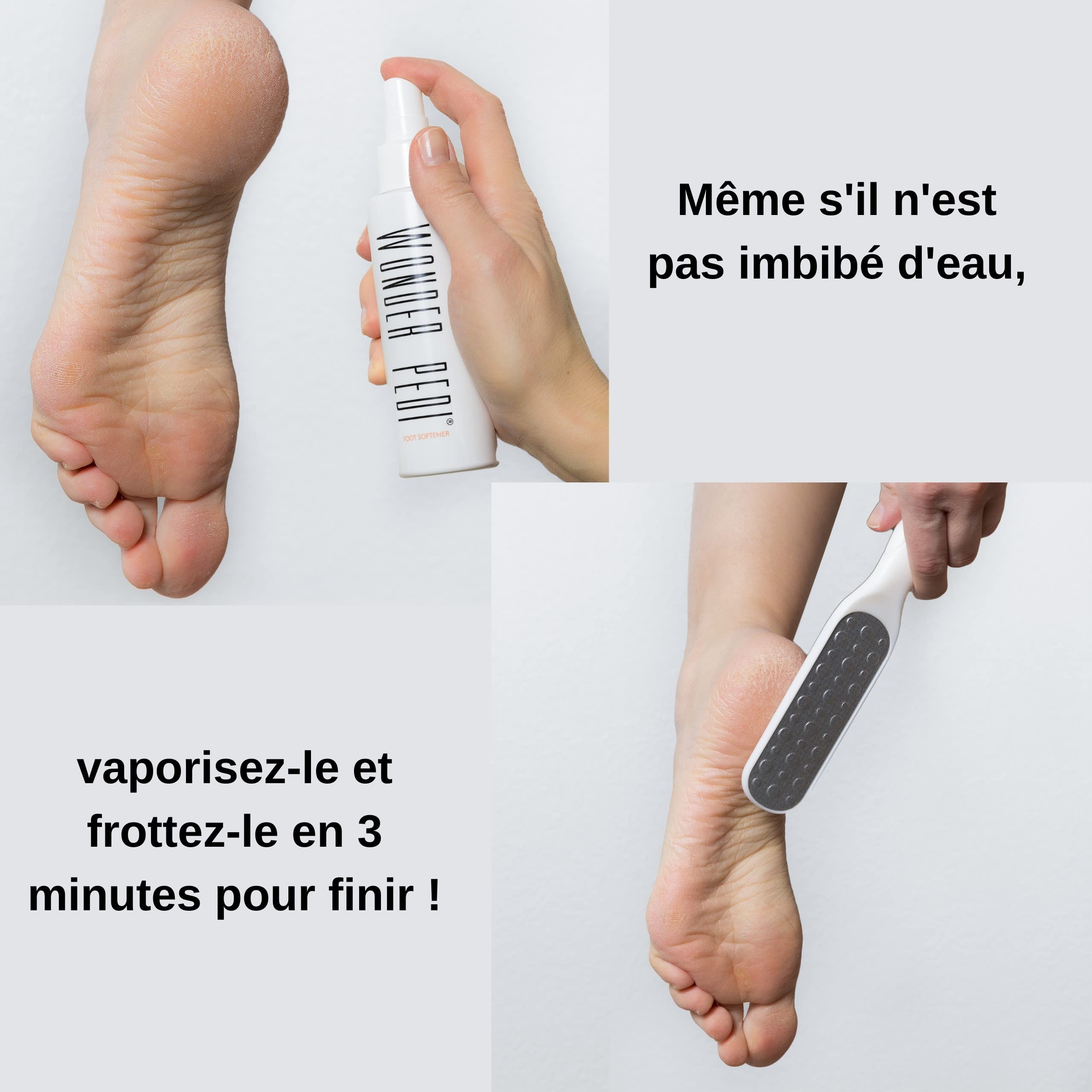 Détachant les callosités - Fixation rapide en trois minutes - Râpe pour les pieds - Exfoliant instantané pour les pieds - Spray exfoliant instantané - Lime à récurer les callosités - Traitement de