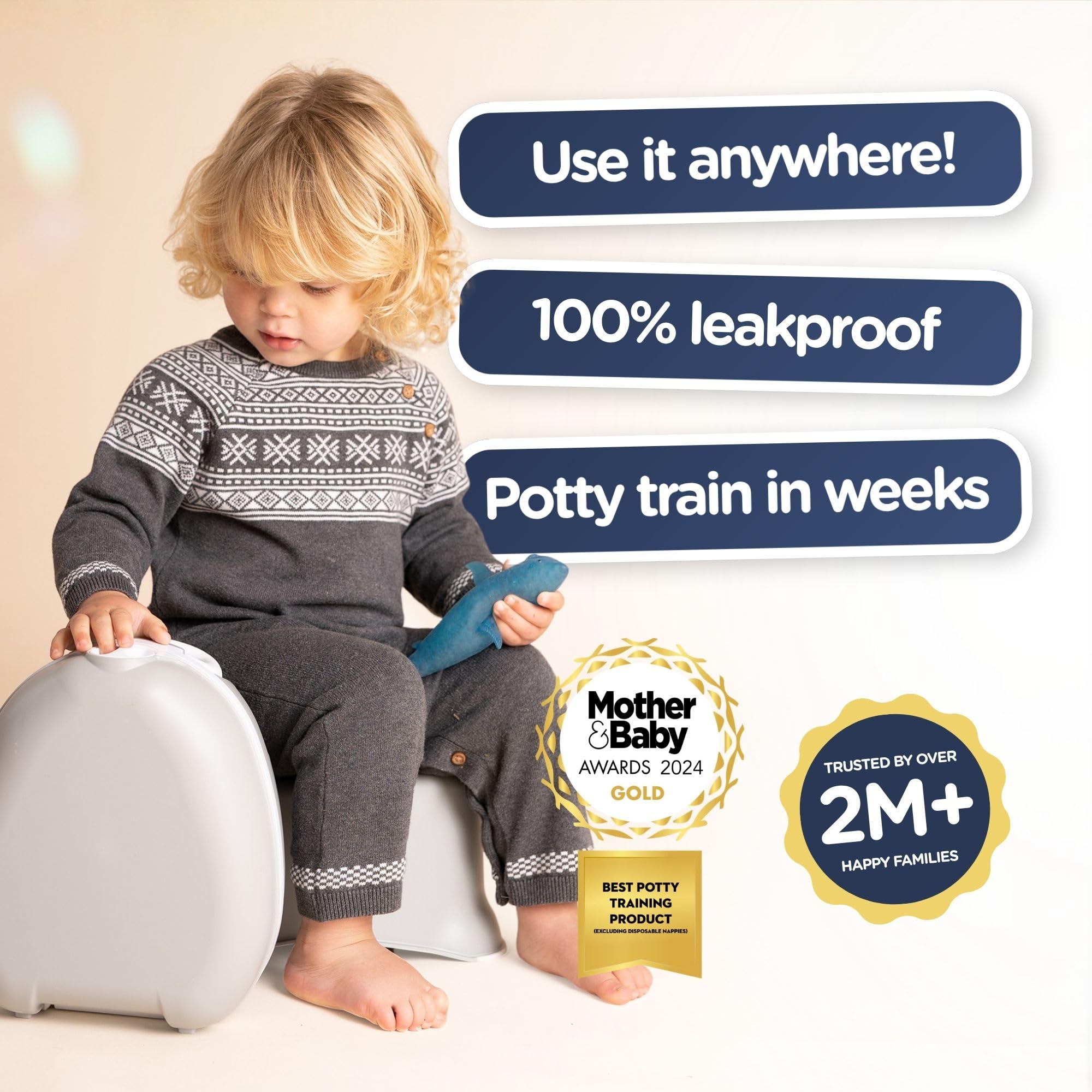My Carry Potty - Travel Potty, pluripremiato copriwater portatile per bambini, da portare ovunque (Grigrio)
