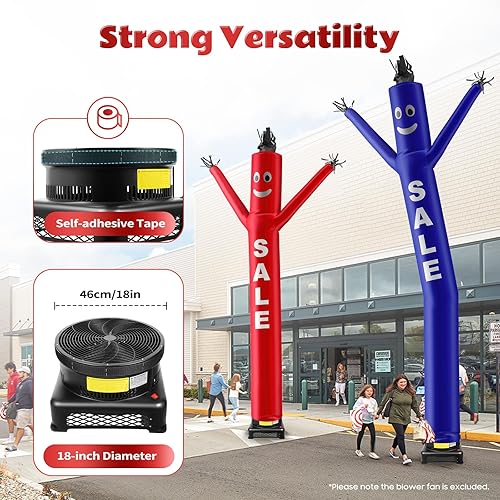 Miniatura 6 de Soplador de aire, resistente a la intemperie Air Dan cers - Ventilador inflable para hombre de tubo inflable para bailarines del cielo de 17.7