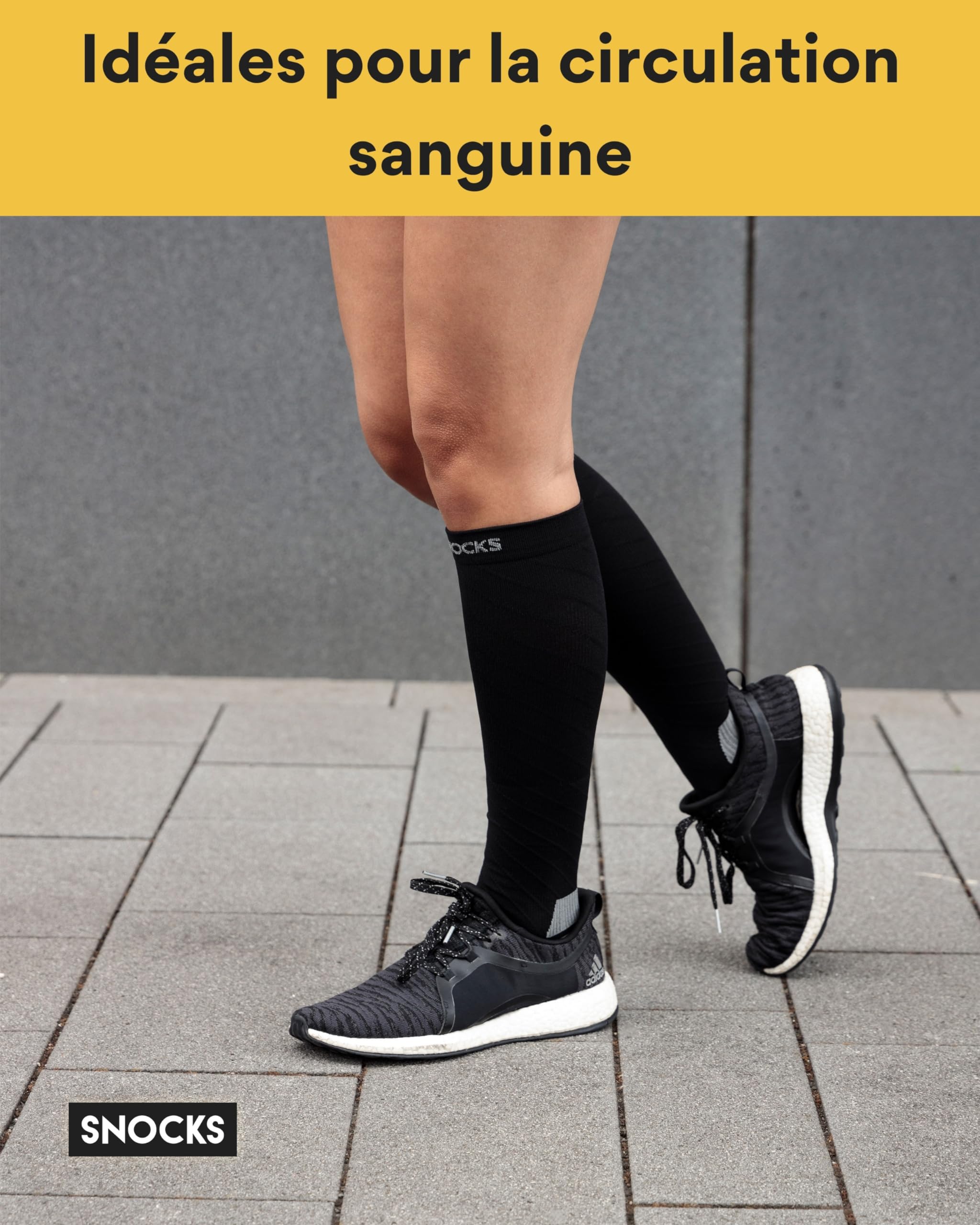 Snocks Chaussettes de Contention pour Femme et Homme - Idéales pour le sport, le tennis et les soins personnels : Chaussettes de Compression de Running pour Homme. Bas de Contention pour Femme