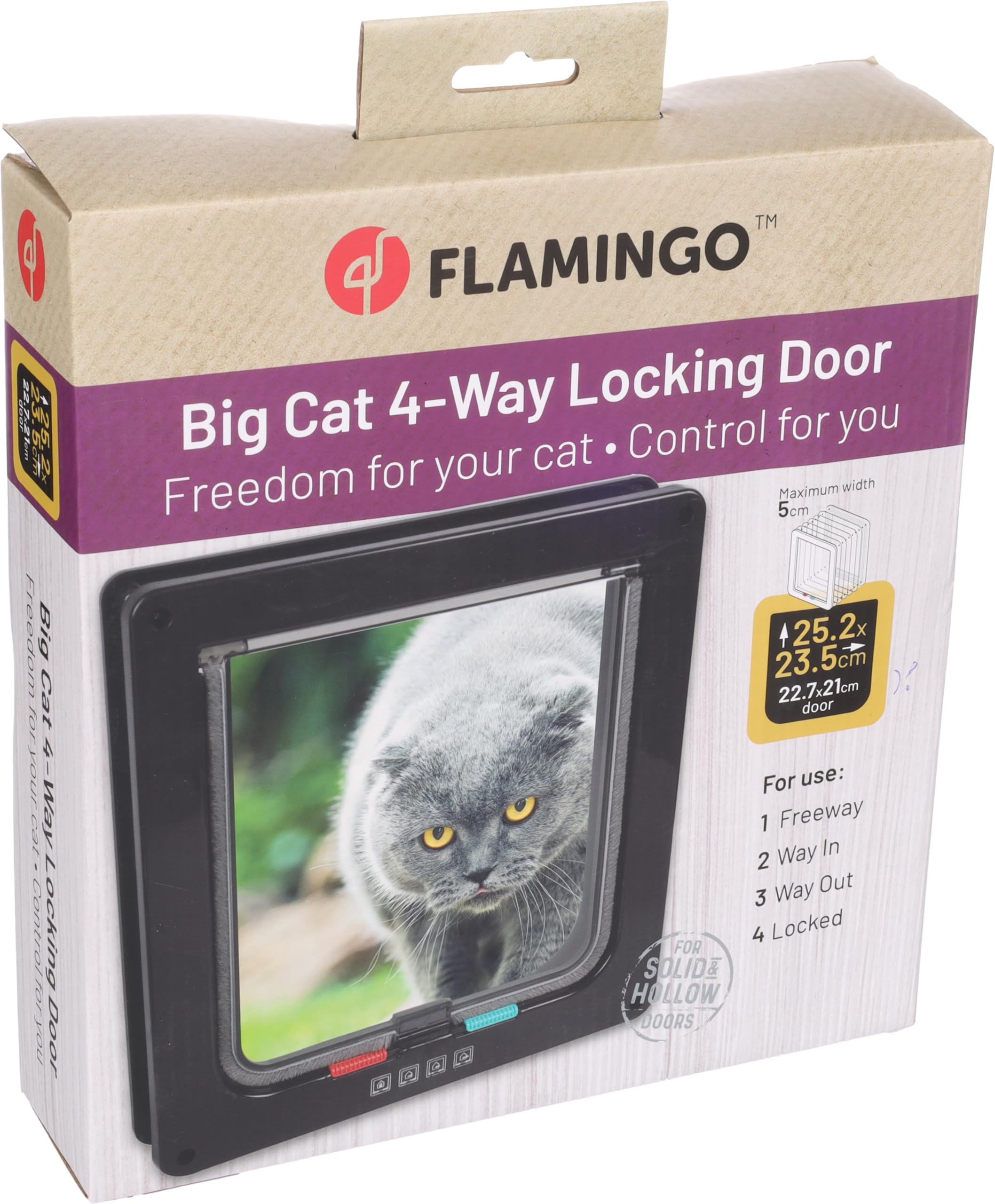 Flamingo CAT DOOR 4-WAY VEGO BLACK