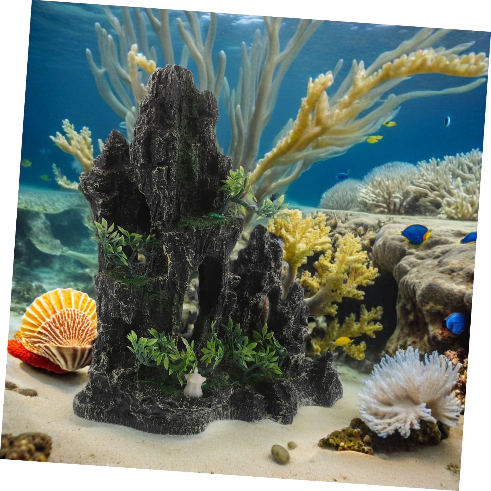 Abaodam Piedra de Dragón Simulada para Decoración de Peceras Adorno de Rocalla para Acuarios Escondite para Peces Betta Decoración de Acuarios para Pecera de Piedra Simulada