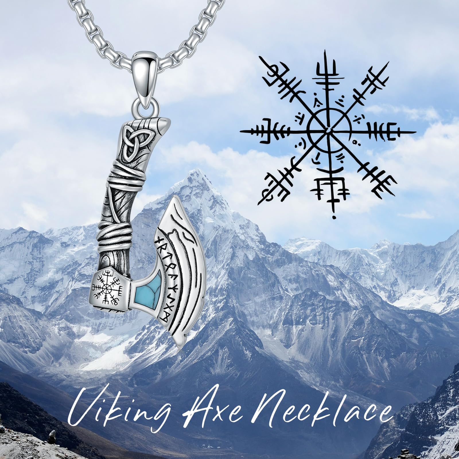 ROMANTICWORK Amulett Kette 925 Sterling Silber Schutz Anhänger Halskette Religiöser Schmuck Geschenke für Herren Männer