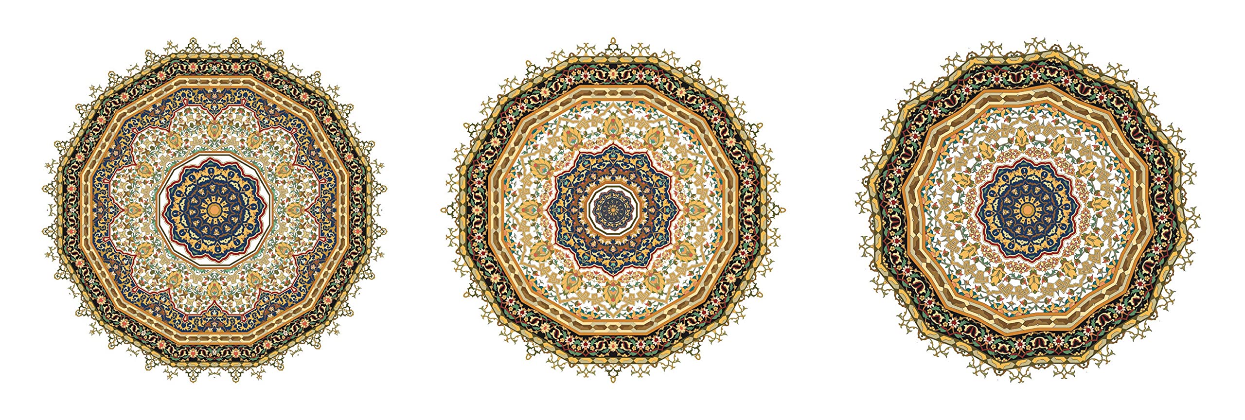 Real Art Wall Hanging Plates 7" -3 pcs set Arabic designs Gift packing