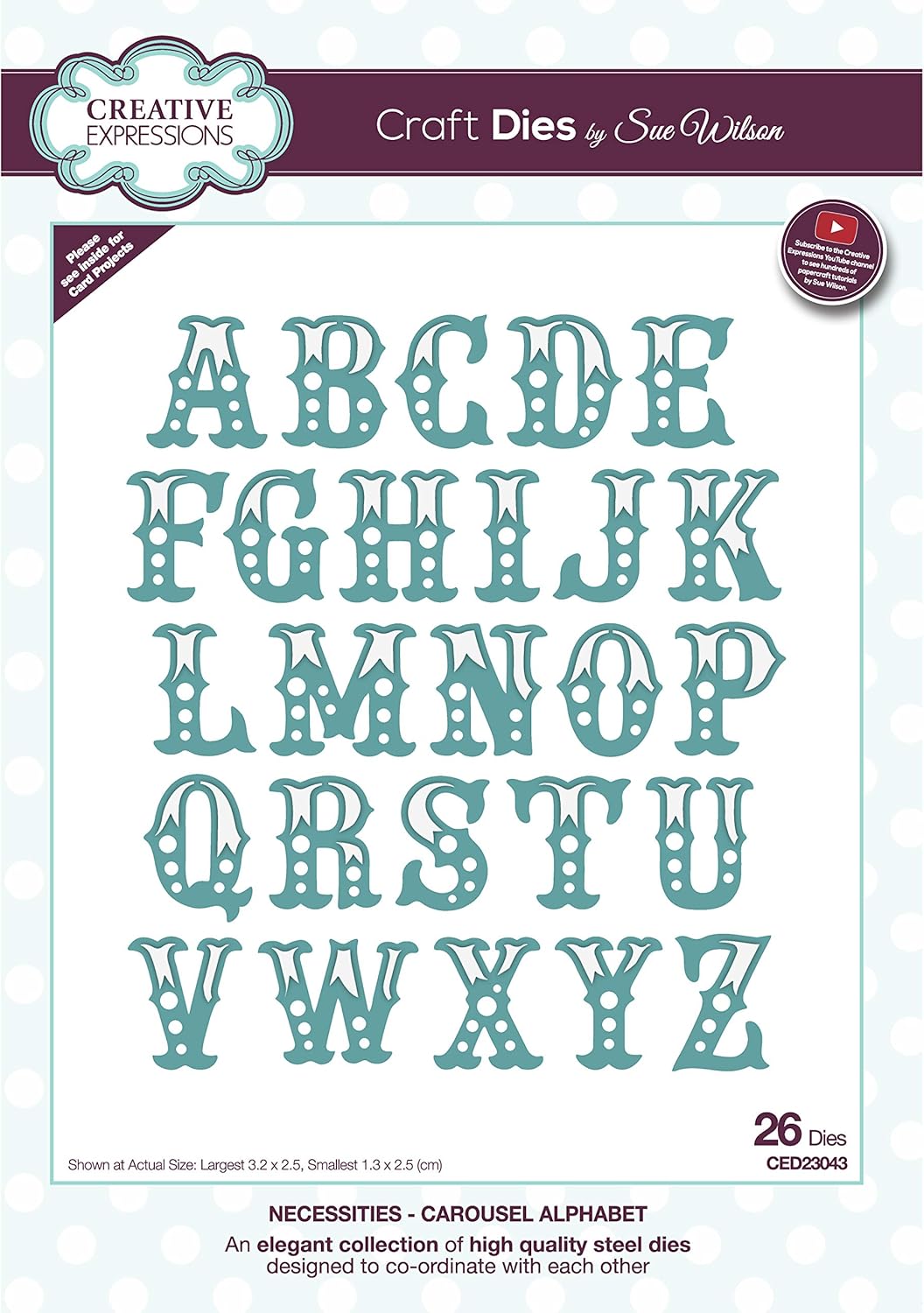 Amazon.com: Sue Wilson Necessities-Carousel Alphabet-Craft Die, Metal ...