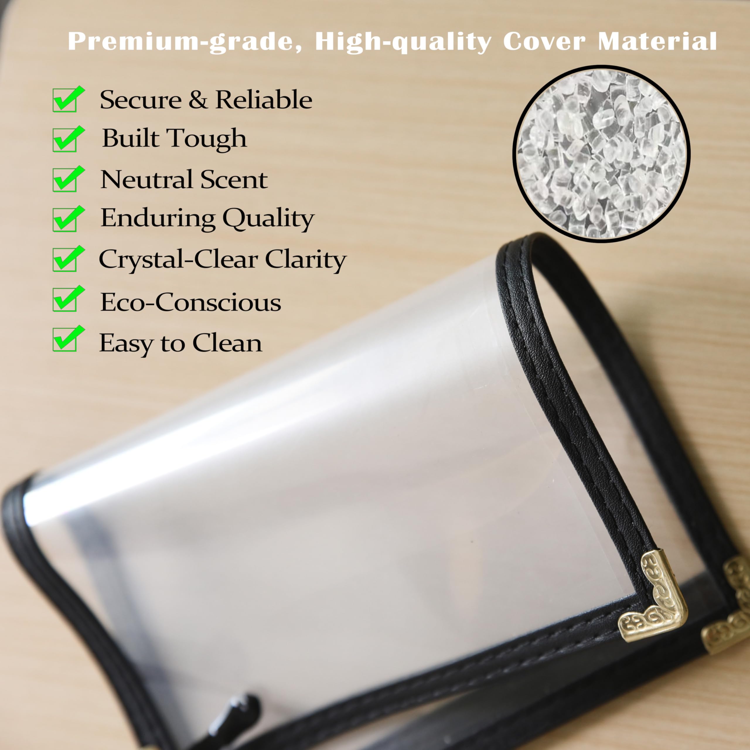 Paquete de 25 cubiertas de menú de 8.5 x 11 pulgadas, 2 soportes de menú de carga superior de una sola página, cubiertas de vinilo transparente para menú de restaurante con bordes de doble costura