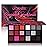 Black Red Goth Smokey Eyeshadow Palette Makeup-18 Colors Gray Silver Pink Burgundy Matte Shimmer Metallic Dark Eye Shadow Pallet for Christmas Halloween Clown Vampire Joker SFX Cosplay Costume Make Up