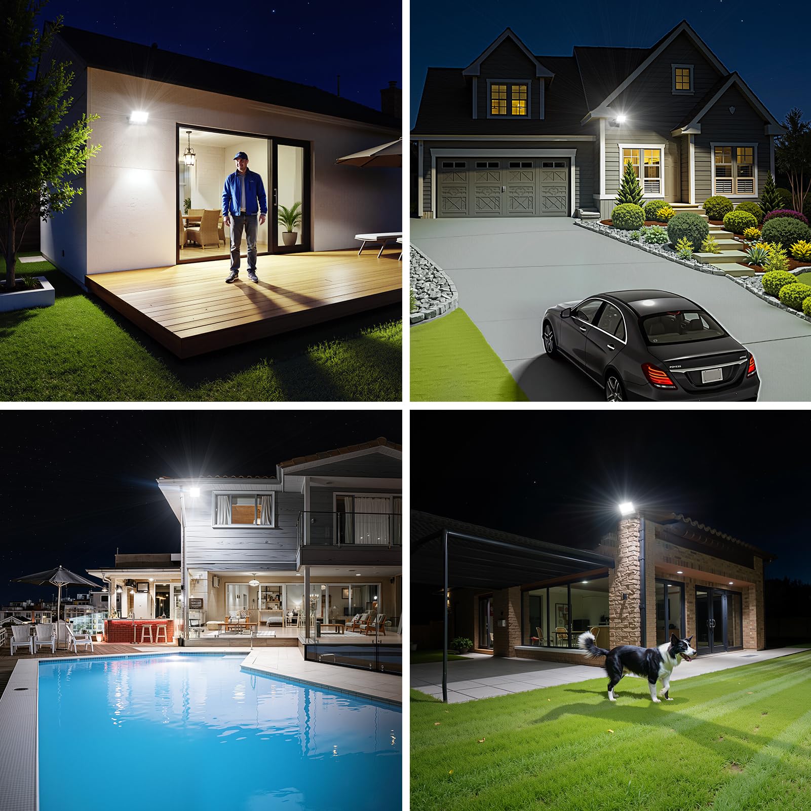 200W LED Strahler Außen - 2 Stück 20000LM 360 LEDs Superhelles LED Fluter Außen, Außenstrahler Wasserdicht IP67, 7000k Kaltweiß Aussenstrahler Scheinwerfer für Garagen, Höfe, Straßen, Stadien