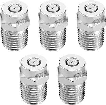Tool Daily 40 Degree Surface Cleaner Tips, 1/4 Male NPT Threaded Spray Nozzles, Pressure Washer Nozzle Tips Replacement for Water Broom, Undercarriage Washer, 4000 PSI, 5 Pack