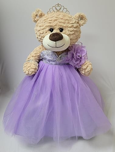 KINNEX COLLECTIONS SINCE 1997 20" Quince Anos Quinceanera Last Doll Osito de peluche con vestido (pieza central)  ARC16832-5 (lavanda)