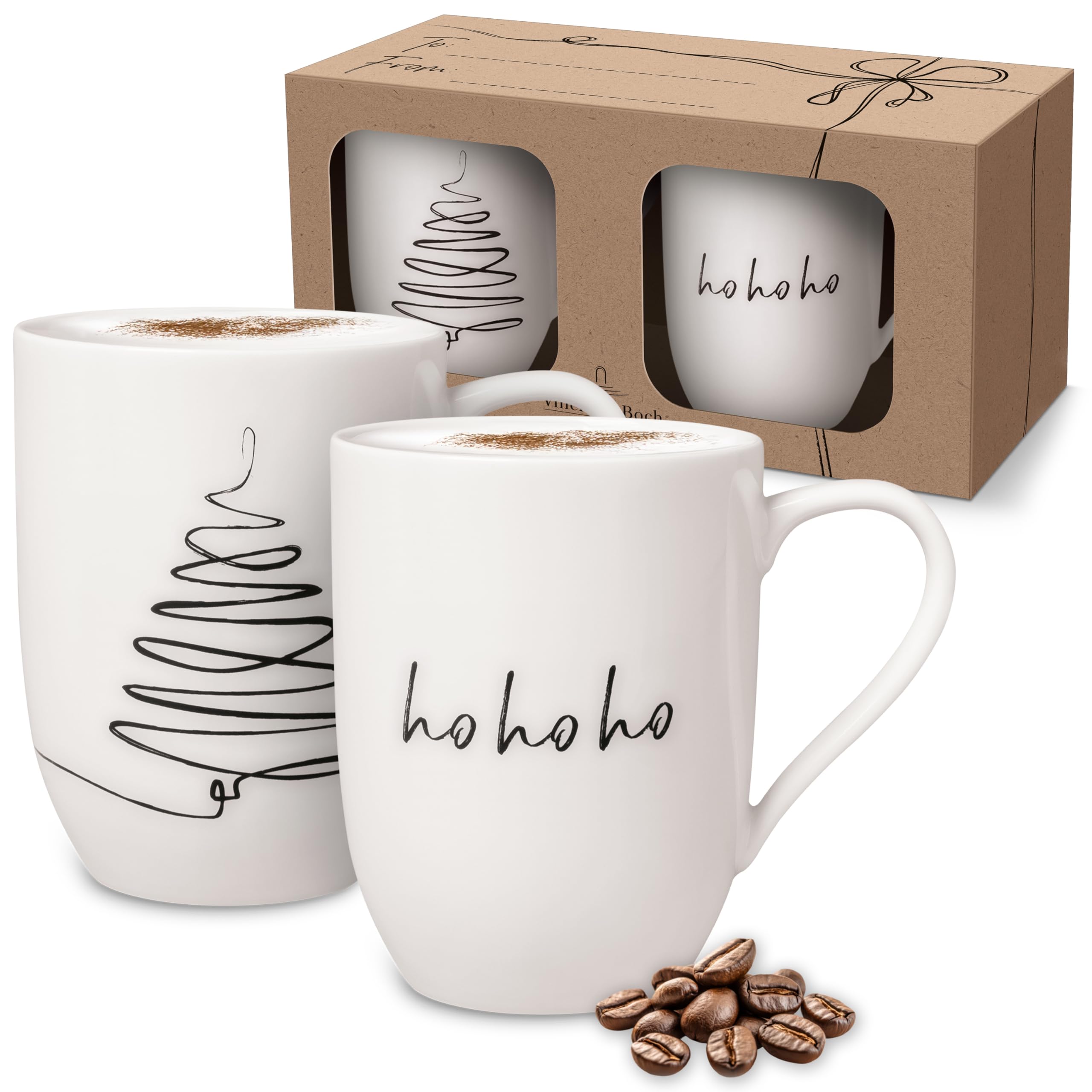 Statement XMAS set tree, gift set 2 pcs, porcelain cup white, capacity 280 ml
