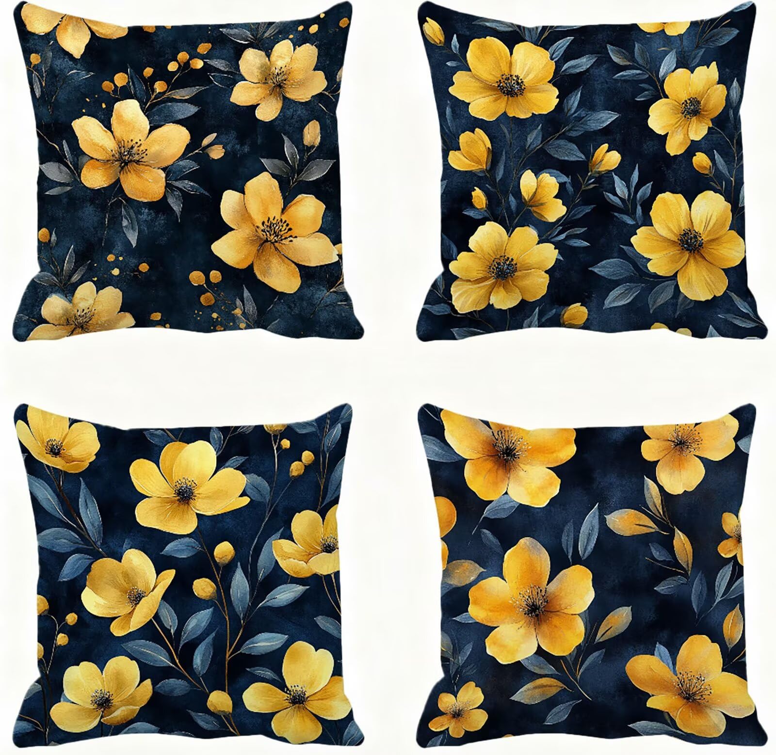 Color Naranja Funda Cojin 60x60 Flor Funda Almohada 60x60 Cojines Sofa Súper Suave Fundas Cojines Decorativos Fundas Almohadas 4 Piezas Cervicales y Cuello, para Hogar Cama Salon Decoracion E - 837