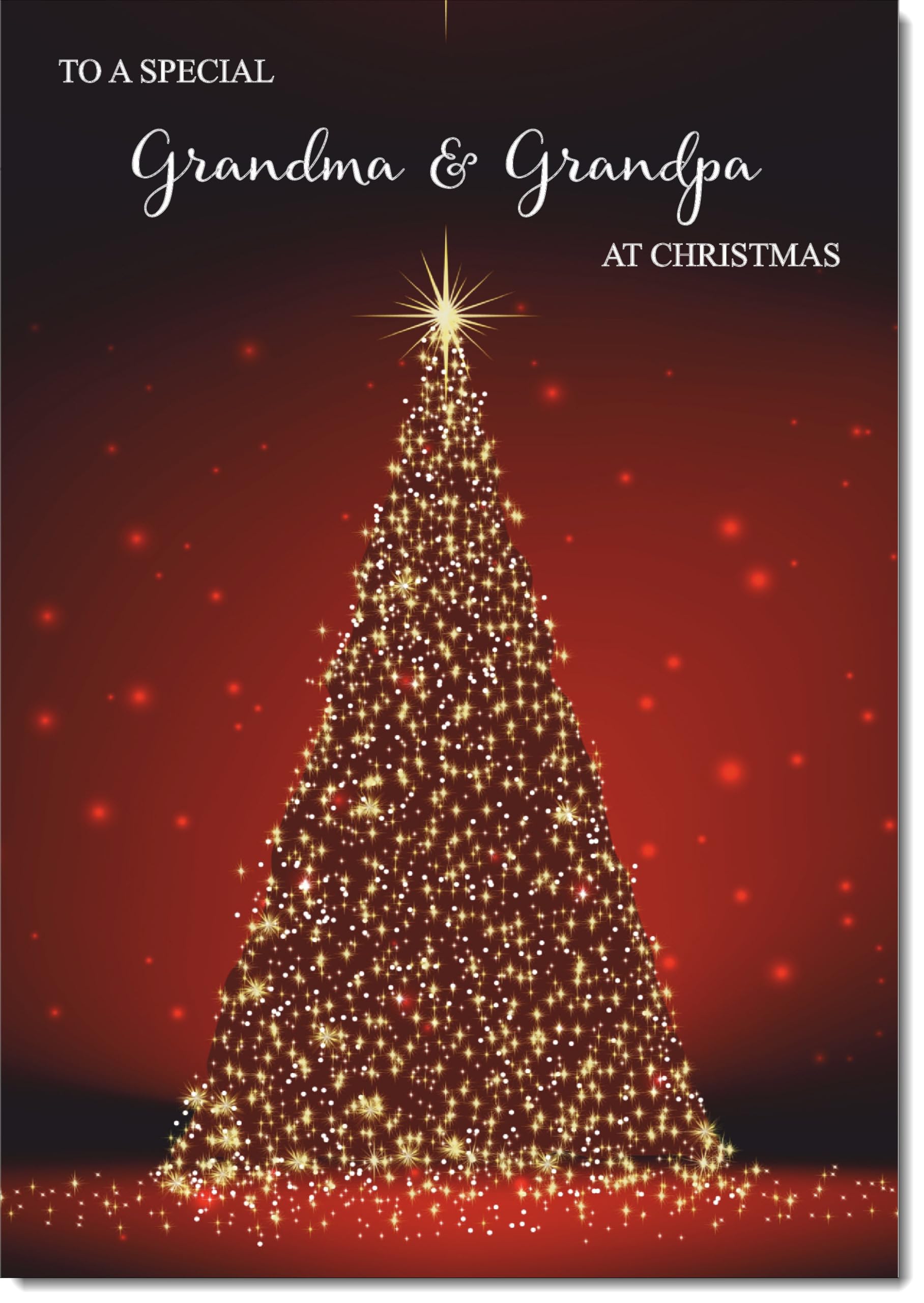 doodlecards Grandma and Grandpa Christmas Card Red Christmas Tree Large A4 Size Christmas Card for Grandma & Grandpa with Plain Envelope โ image 1