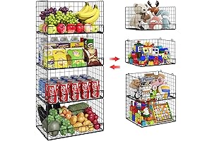 4 Pack Stackable Storage Bins for Pantry and Toy Organization