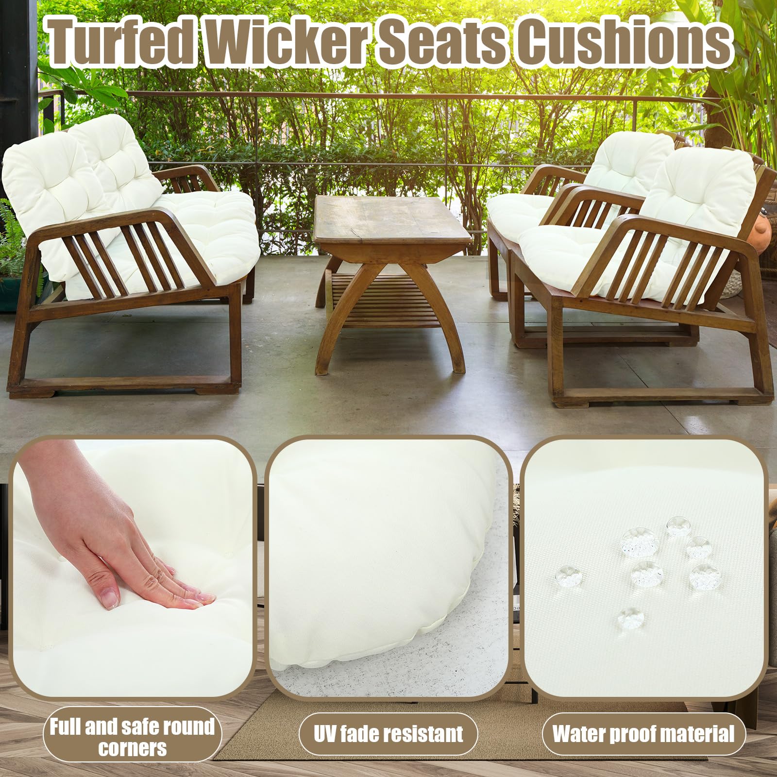 Snapklik.com : Wenqik 7 Pcs Outdoor Wicker Chair Cushions Set