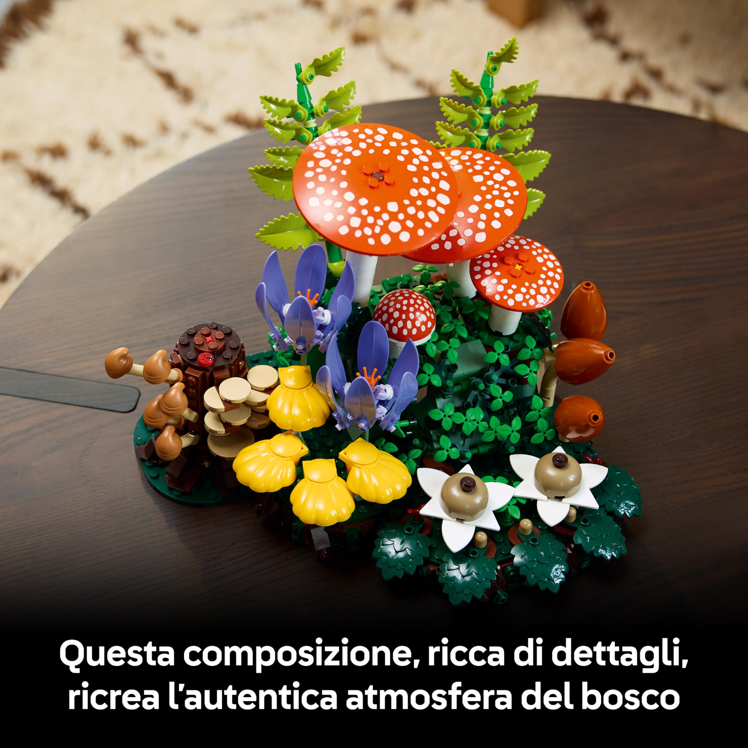 LEGO Botanicals Funghi del Bosco - Set di Piante Artificiali per Adulti con un Fungo Velenoso e Fiori Finti - Decorazione per la Camera da Letto o per il Soggiorno - Idea Regalo Fai da Te - 11505