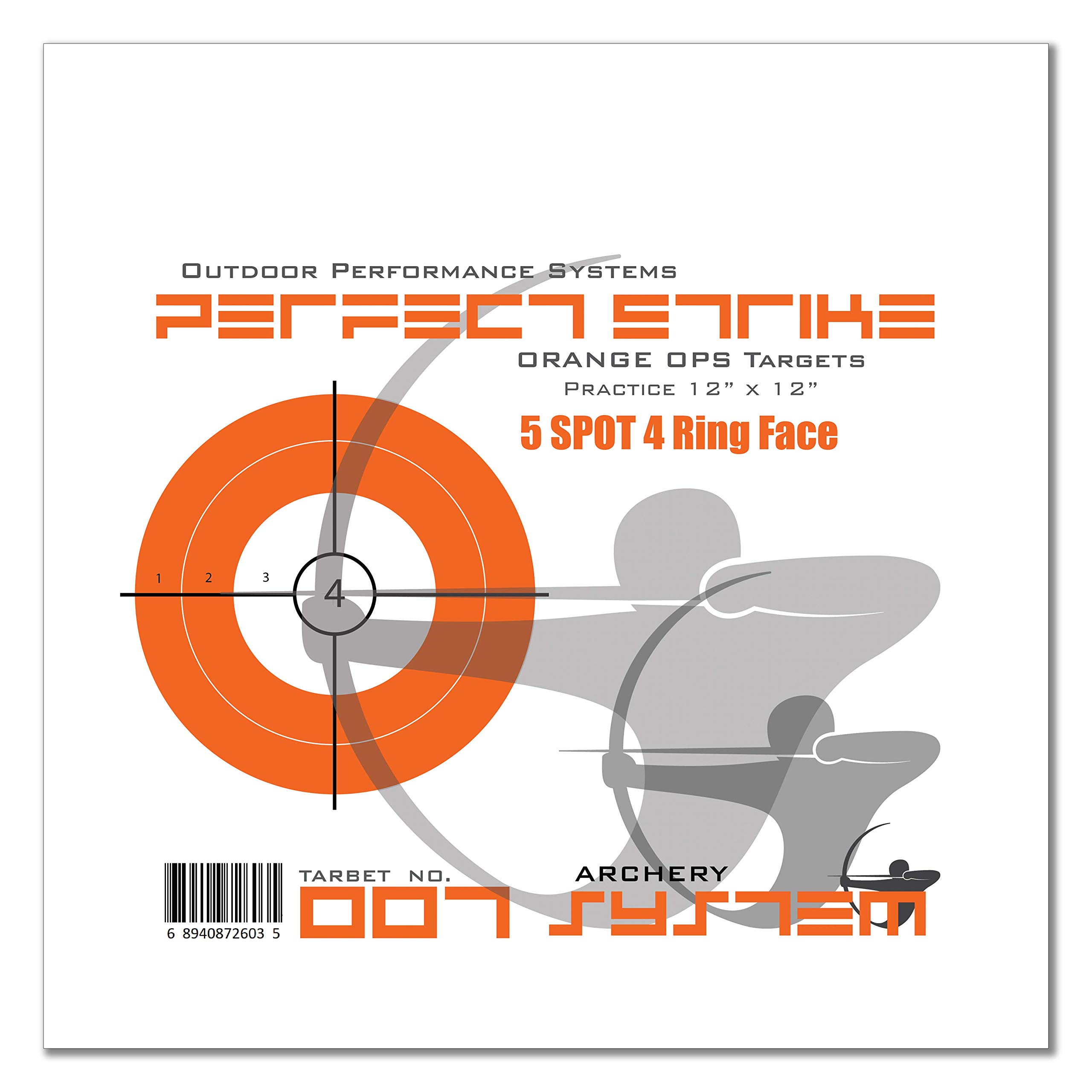 Perfect Strike ARCHERY System Targets. ORANGE OPS No. 007. Heavy paper practice targets. Great for improving accuracy. Replacement faces to refresh portable targets. 12