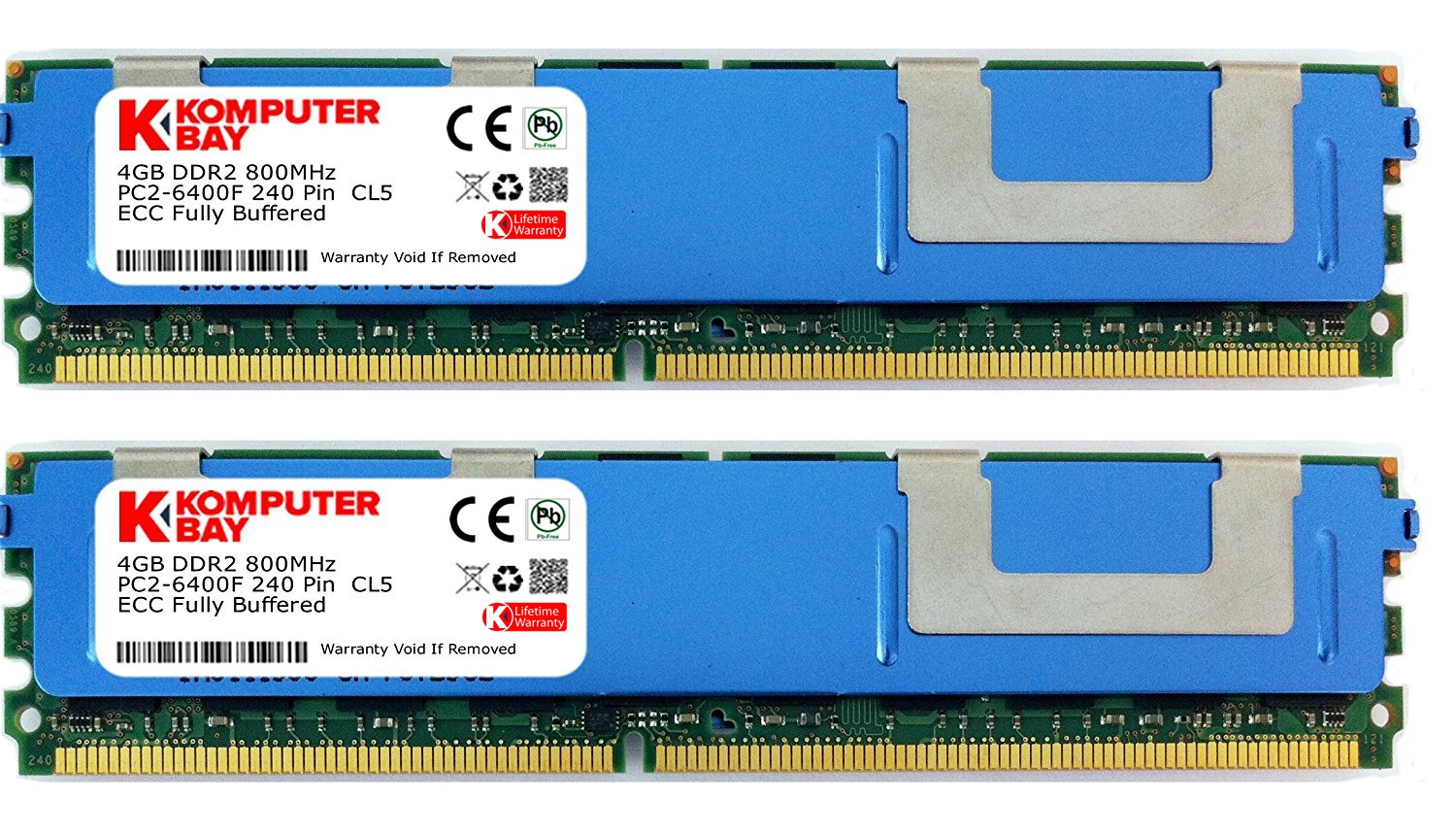 Komputerbay 8GB (2x 4GB) 240 Pin 800MHz PC2-6400F DDR2 ECC Fully Buffered FB-DIMM Memory Module